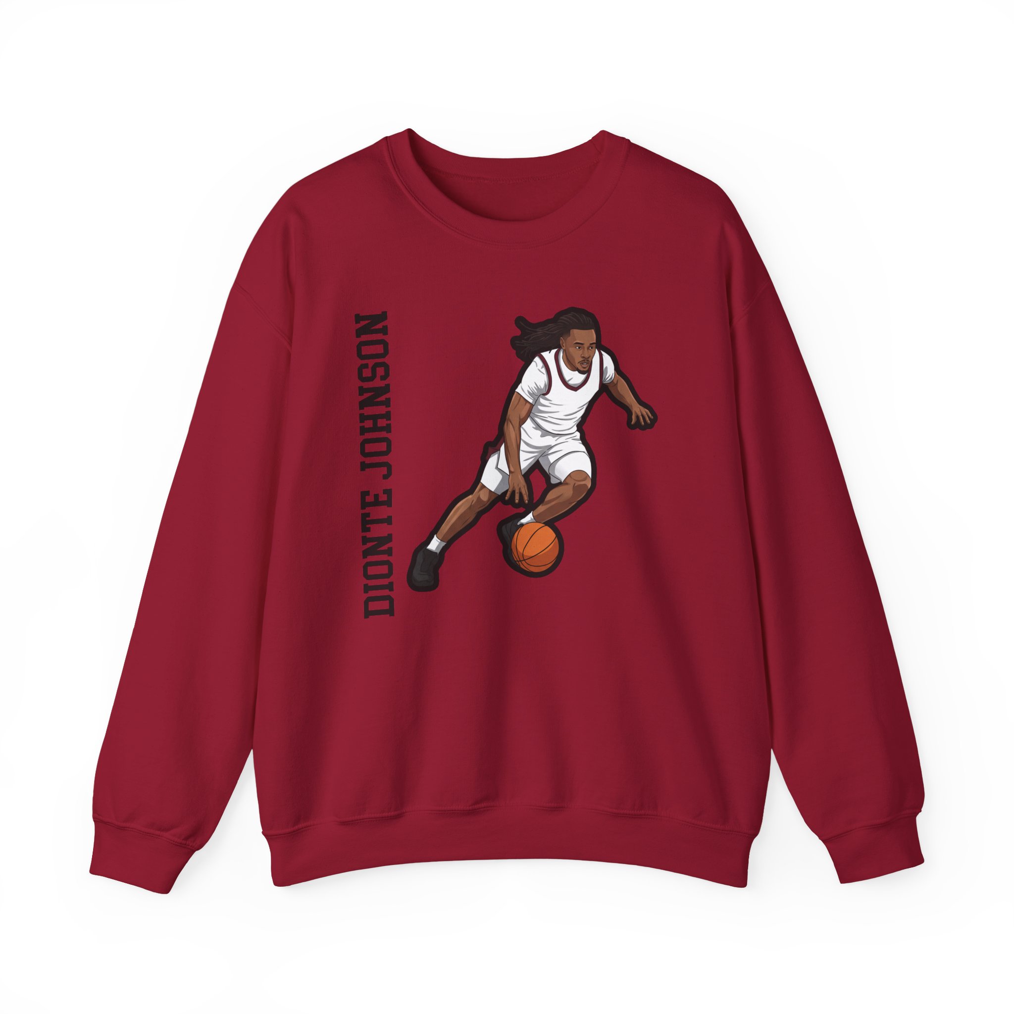 Crewneck Sweatshirt — character_name_vertical in Cardinal