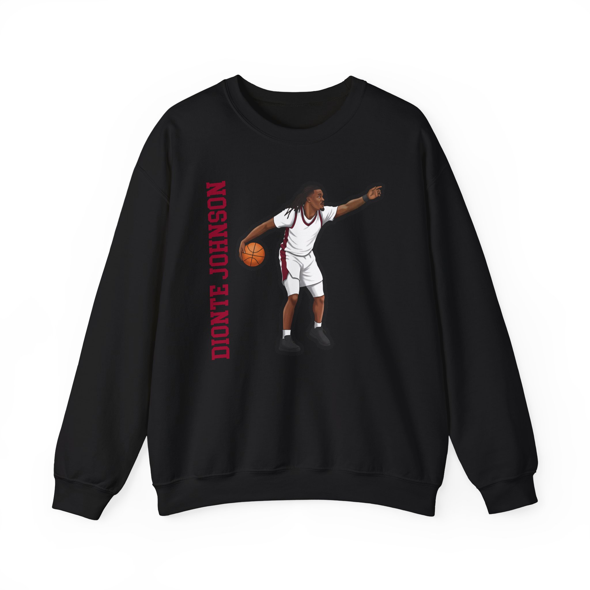 Crewneck Sweatshirt — character_name_vertical in Black