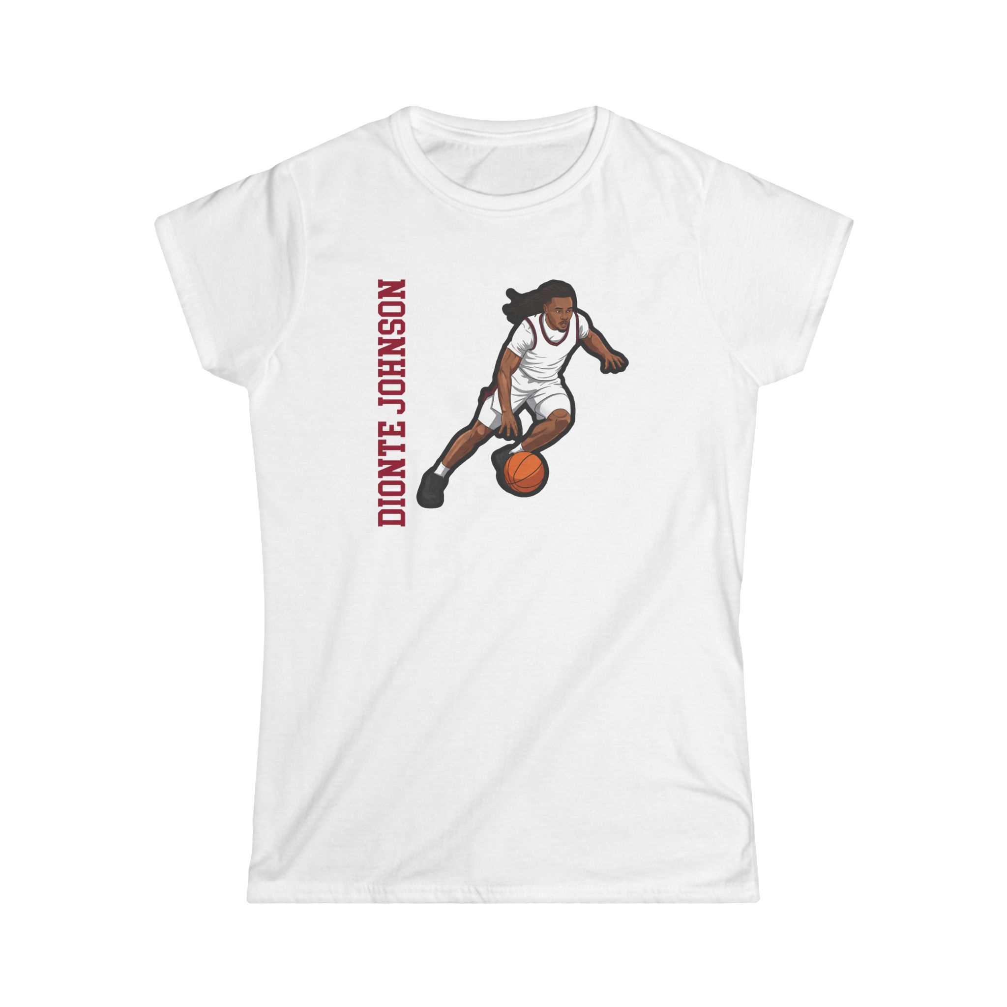 Women's Softstyle Tee — character_name_vertical in White