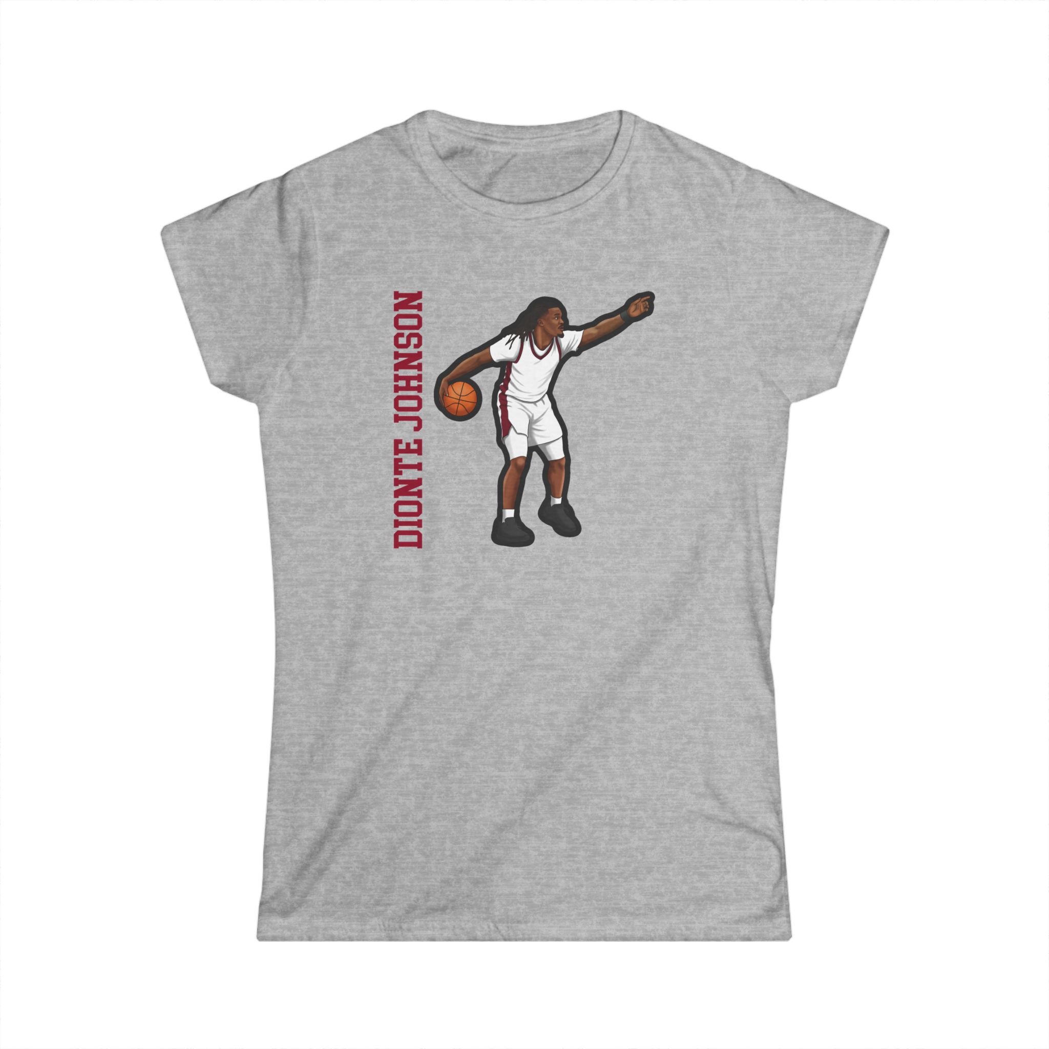 Women's Softstyle Tee — character_name_vertical in Grey