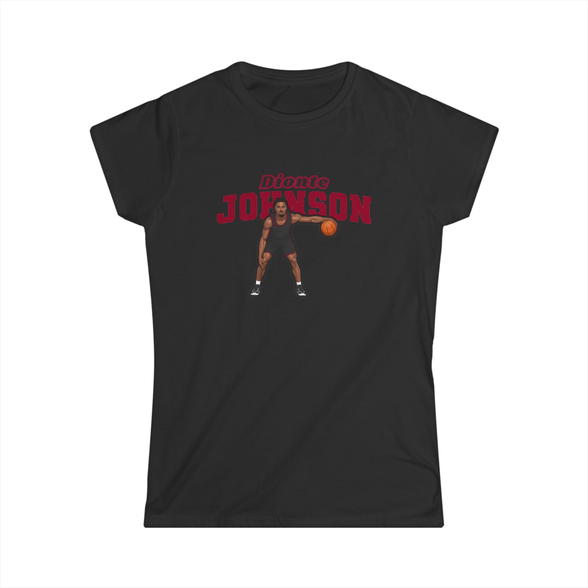 Women's Softstyle Tee — character_name_arch in Black