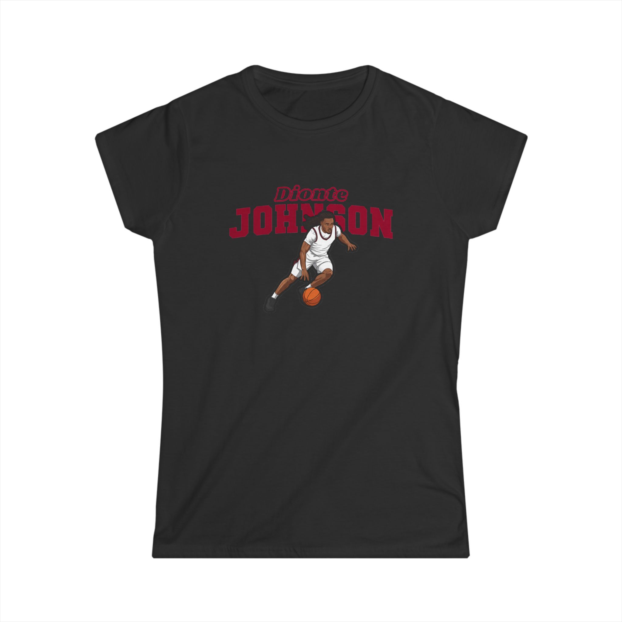 Women's Softstyle Tee — character_name_arch in Black