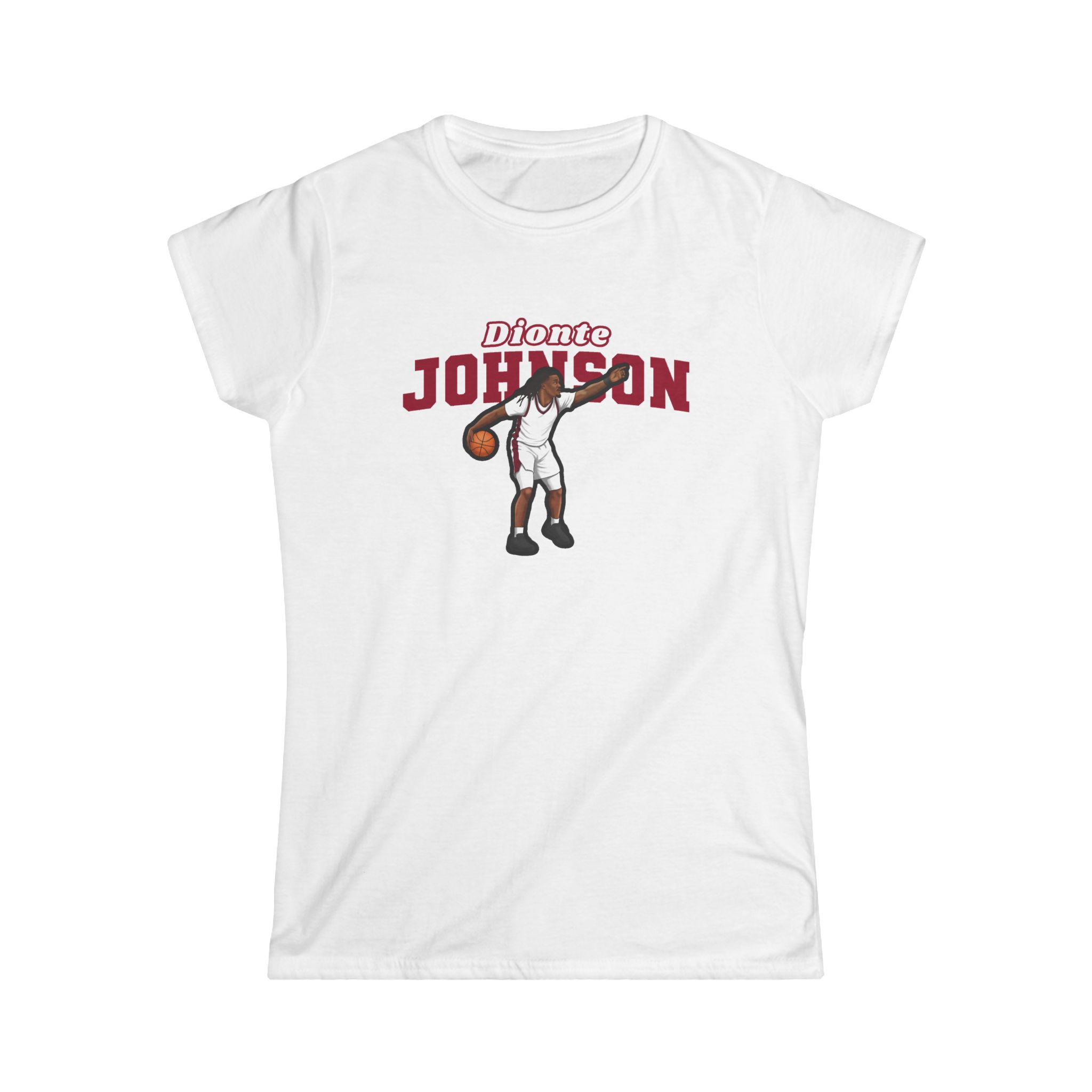 Women's Softstyle Tee — character_name_arch in White
