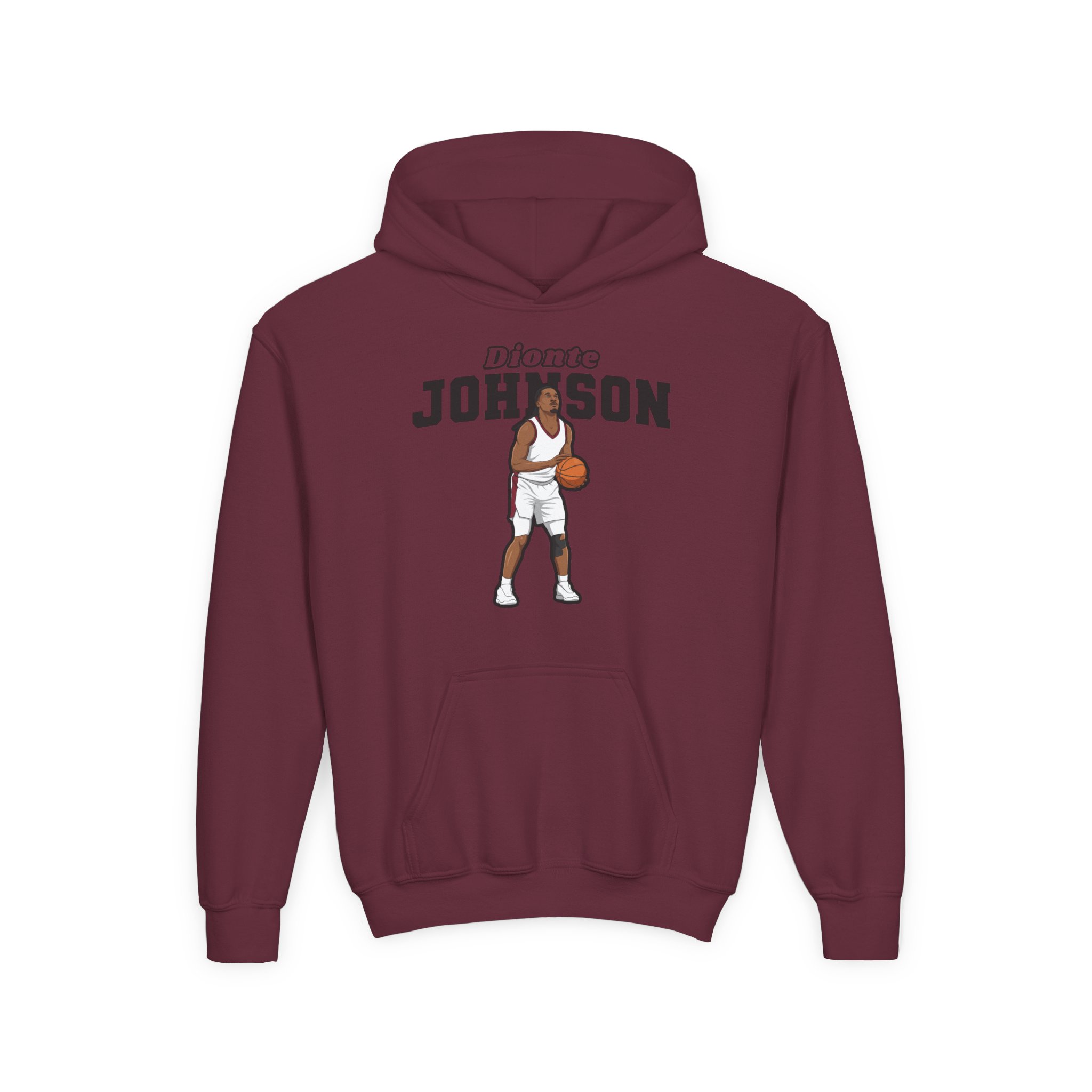 Youth Hoodie — character_name_arch in Maroon