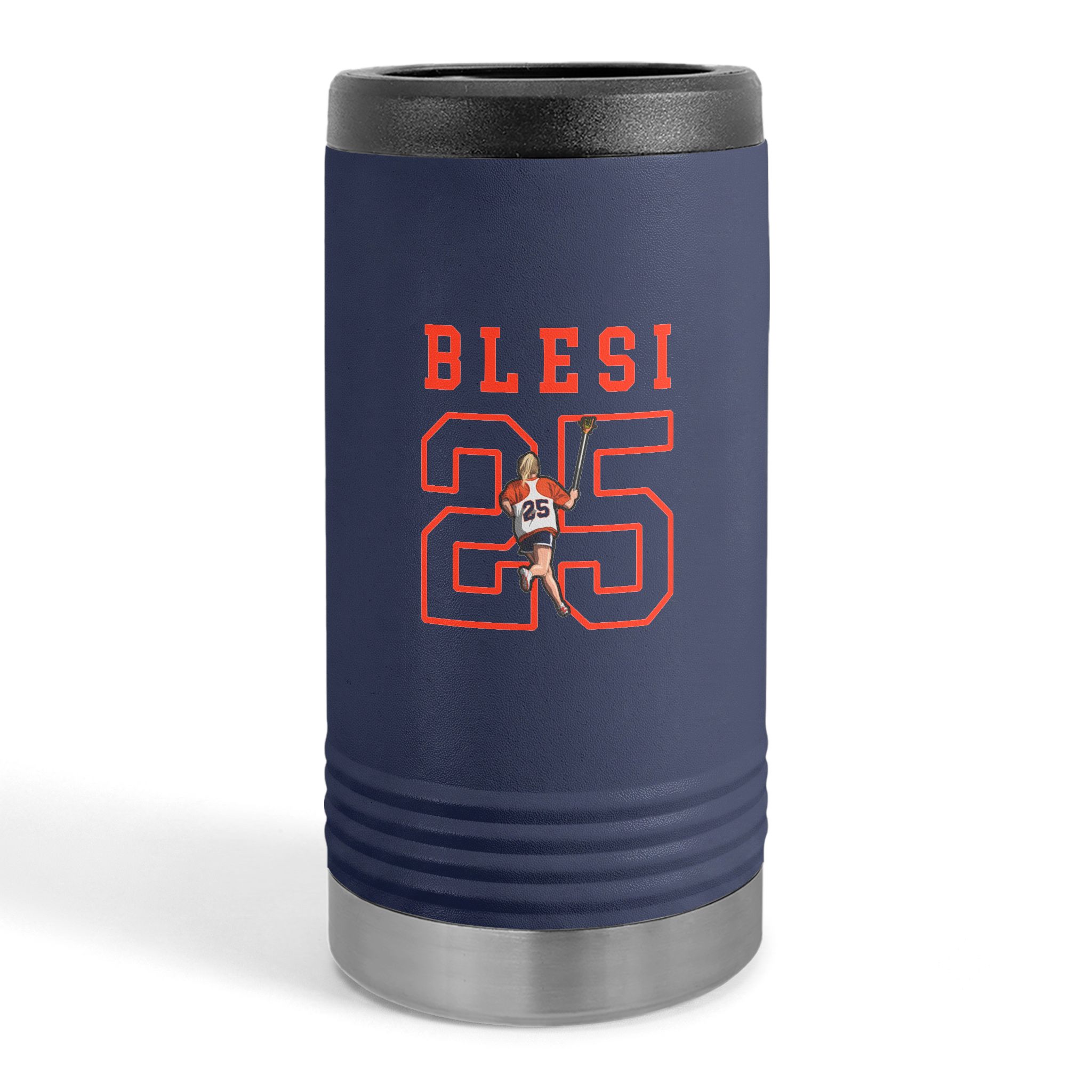 Slim Stainless Can Cooler — character_shirsey in Navy