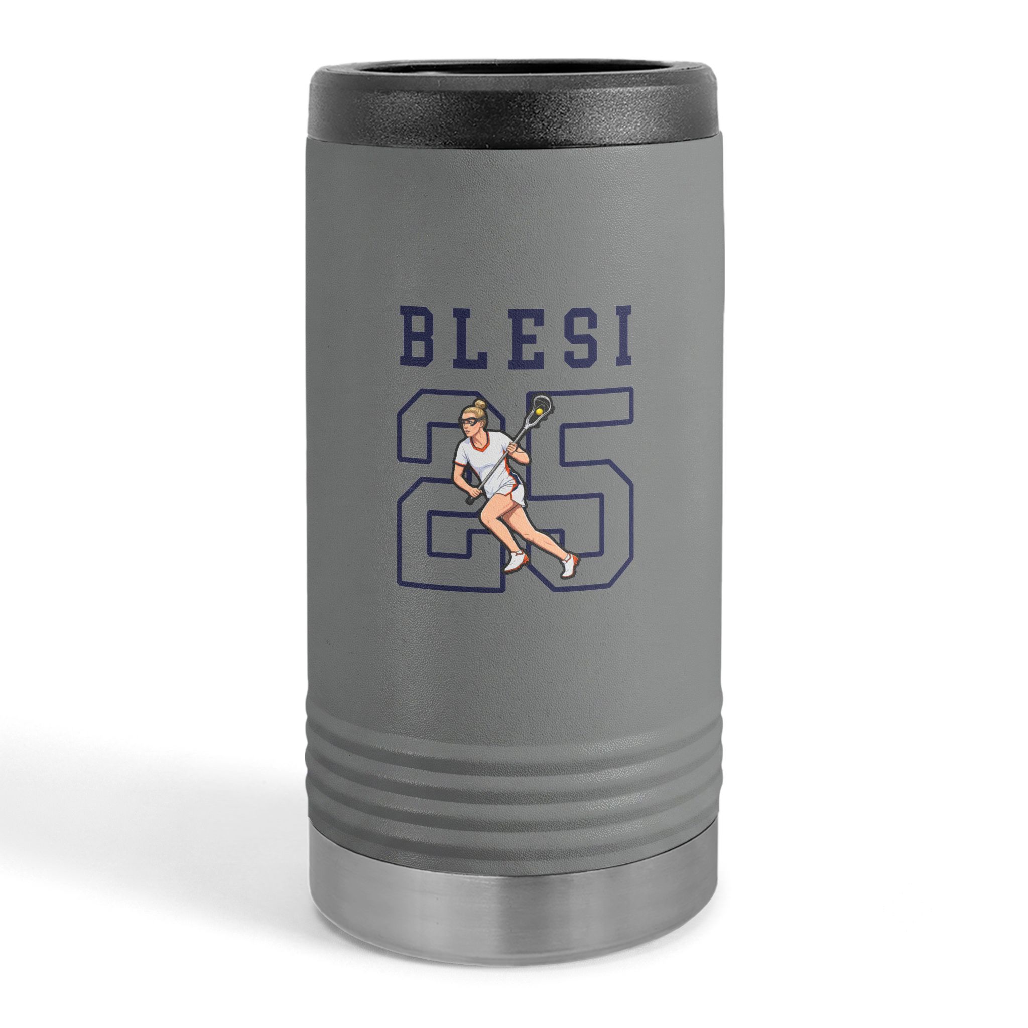 Slim Stainless Can Cooler — character_shirsey in Grey