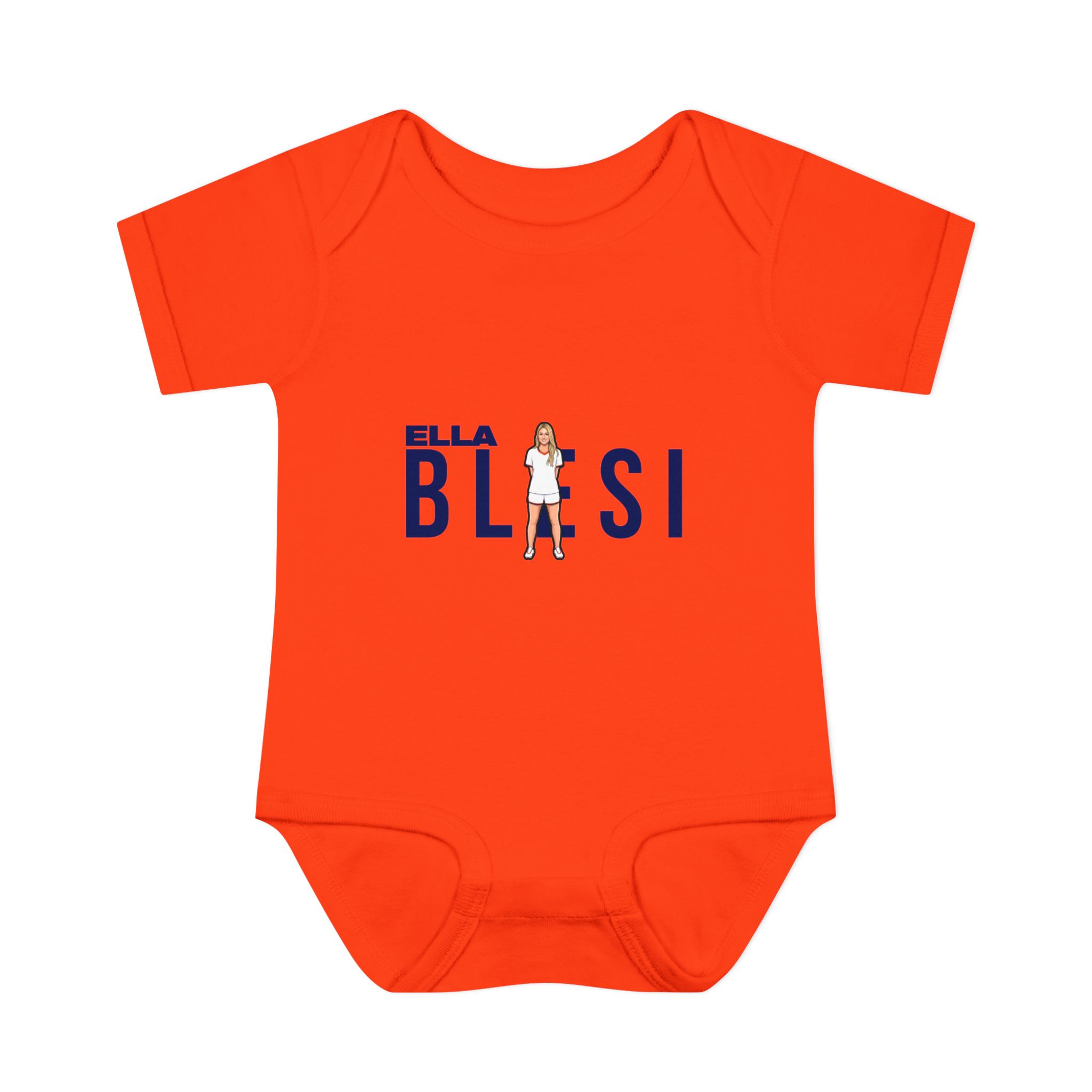 Baby Onesie — character_player_name in Orange