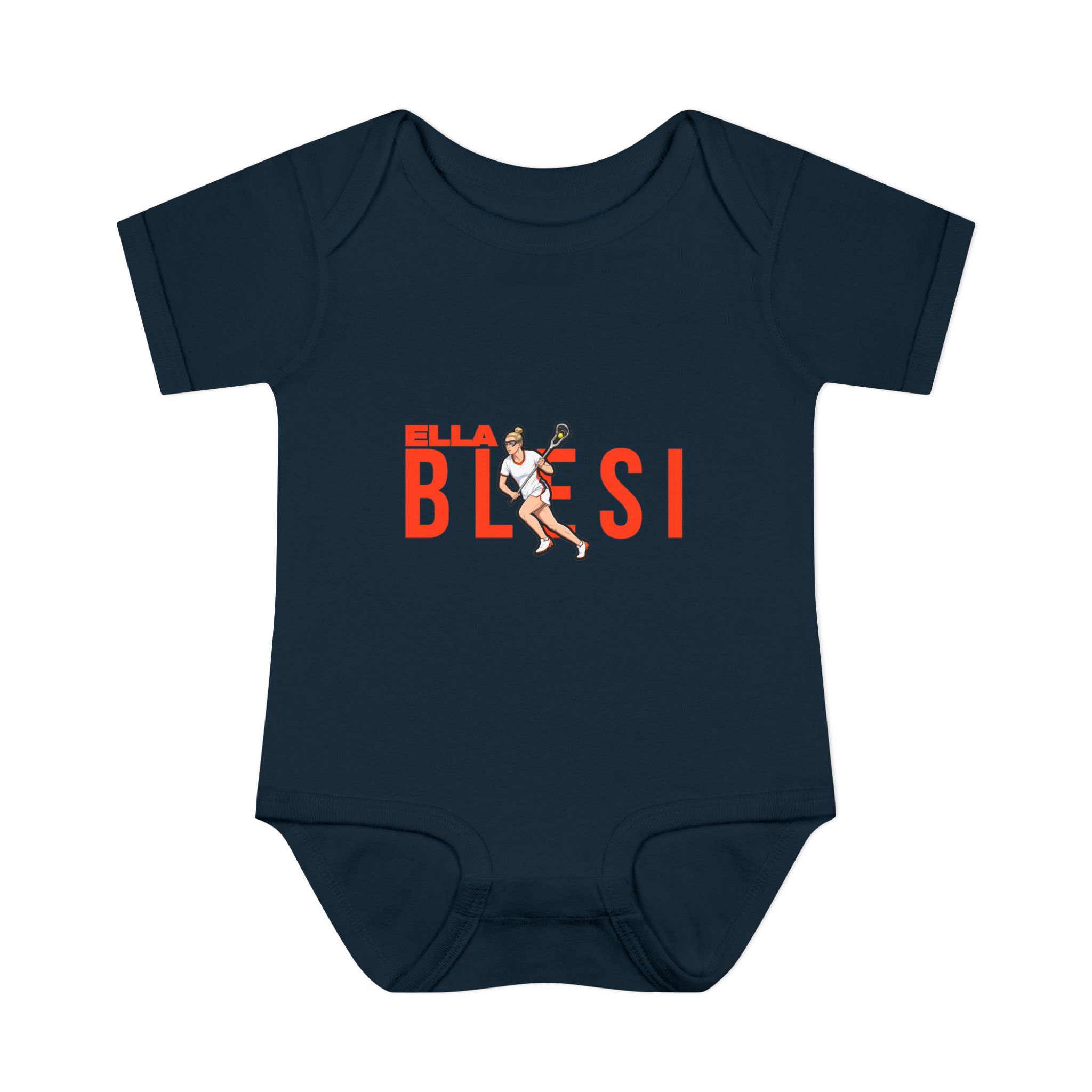 Baby Onesie — character_player_name in Navy