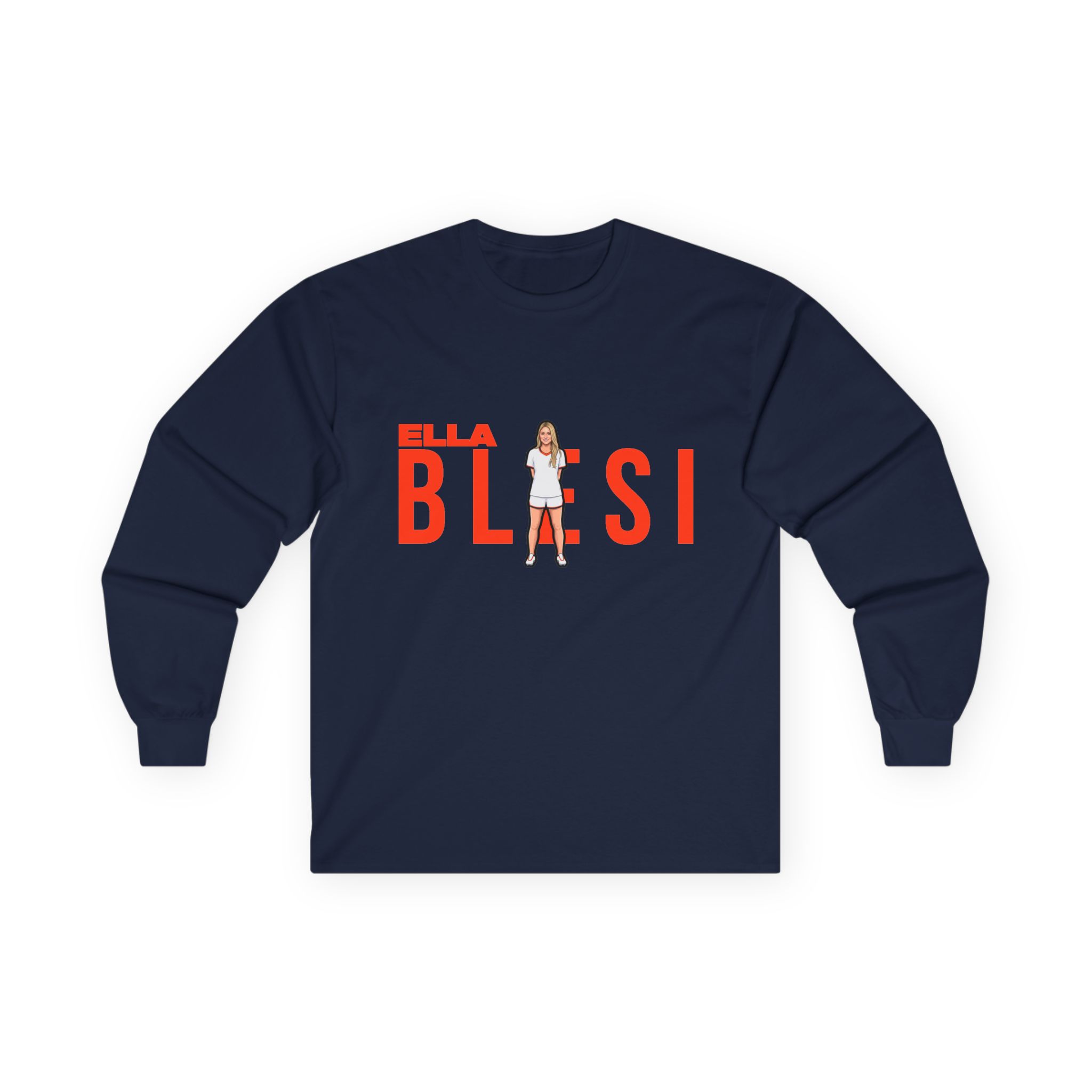 Long Sleeve Tee — character_player_name in Navy