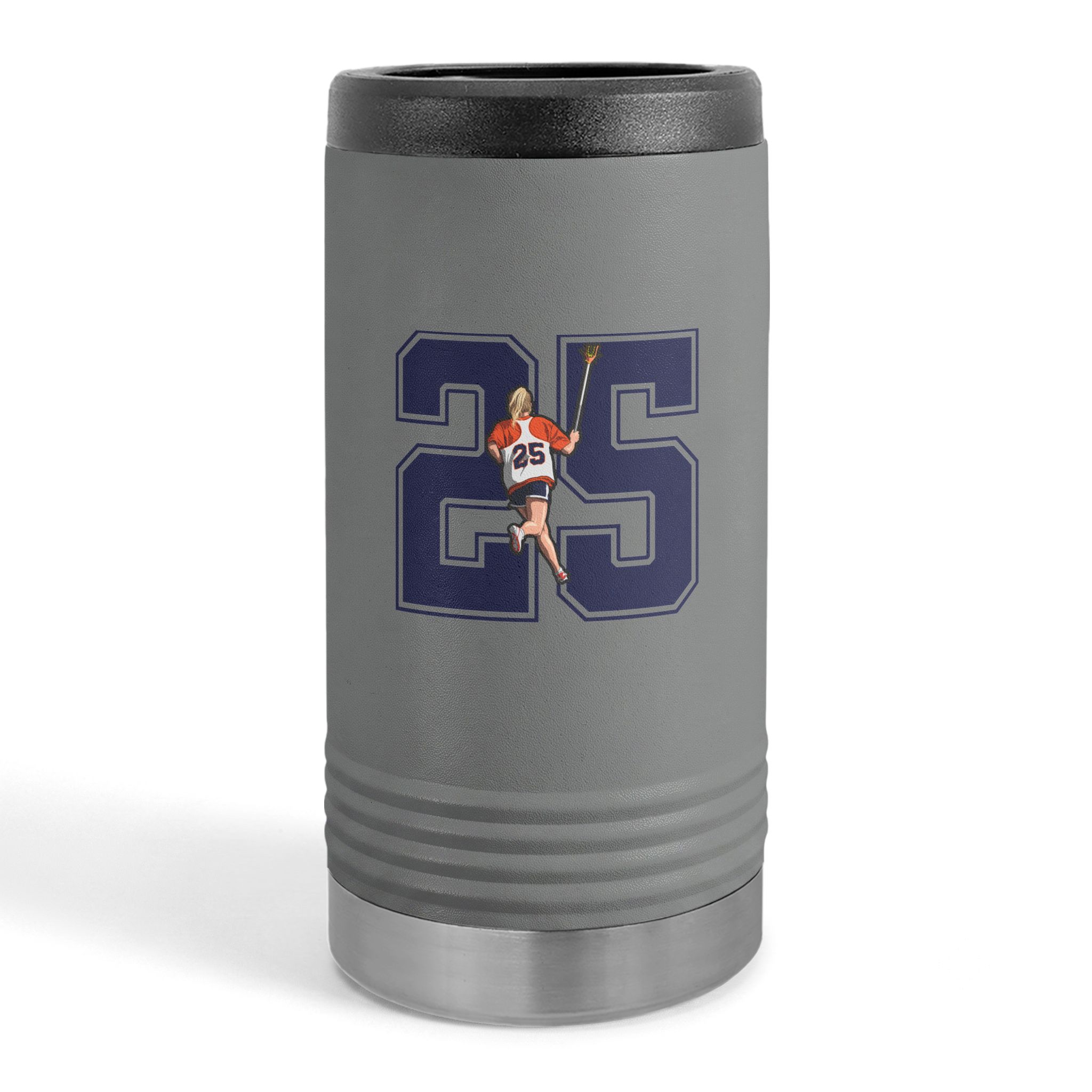 Slim Stainless Can Cooler — character_number in Grey