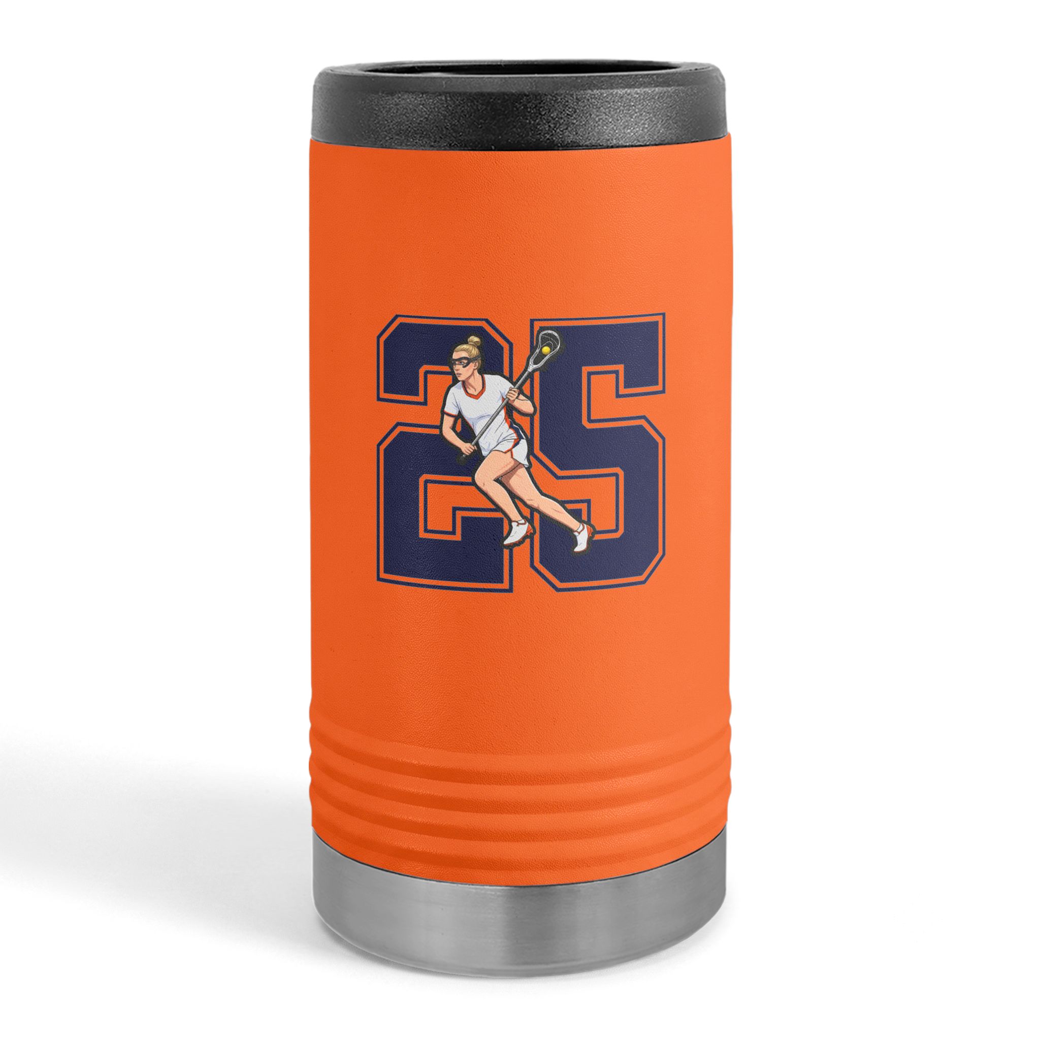 Slim Stainless Can Cooler — character_number in Orange