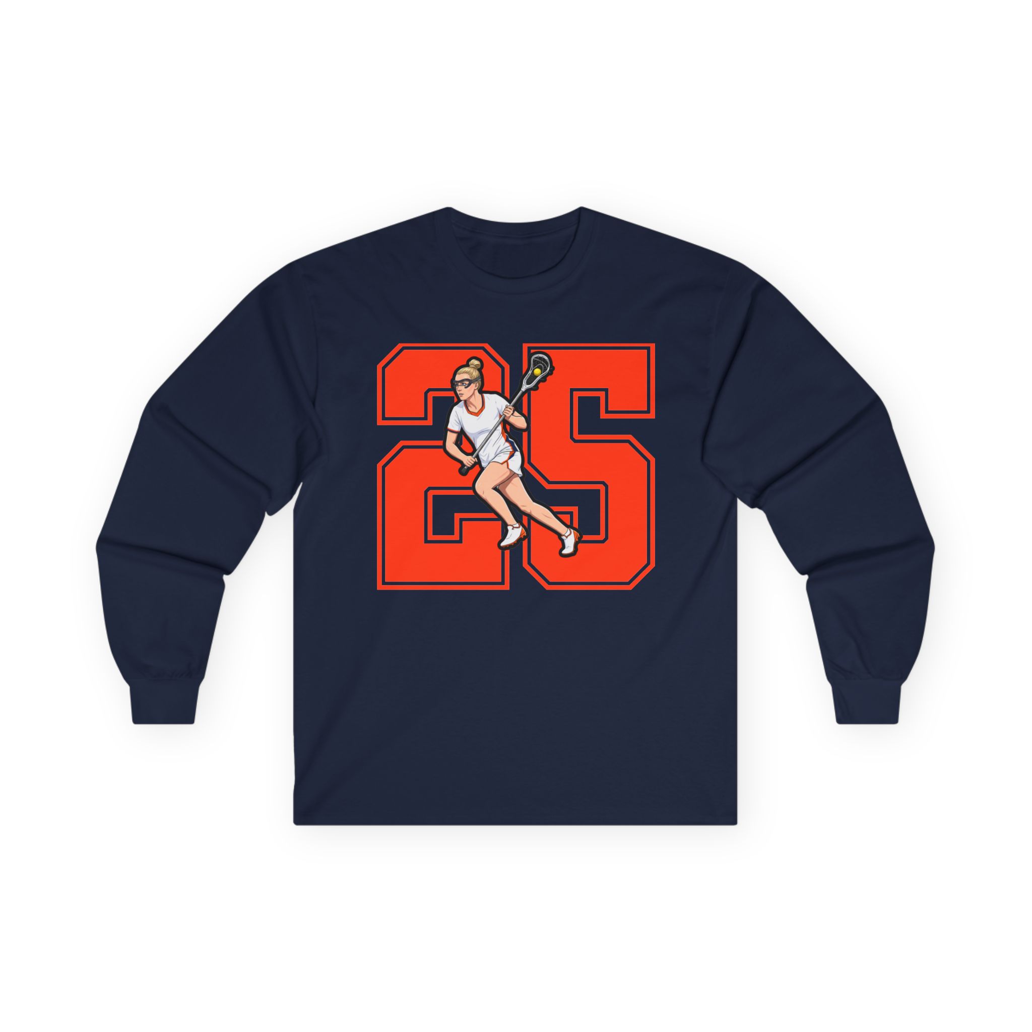 Long Sleeve Tee — character_number in Navy