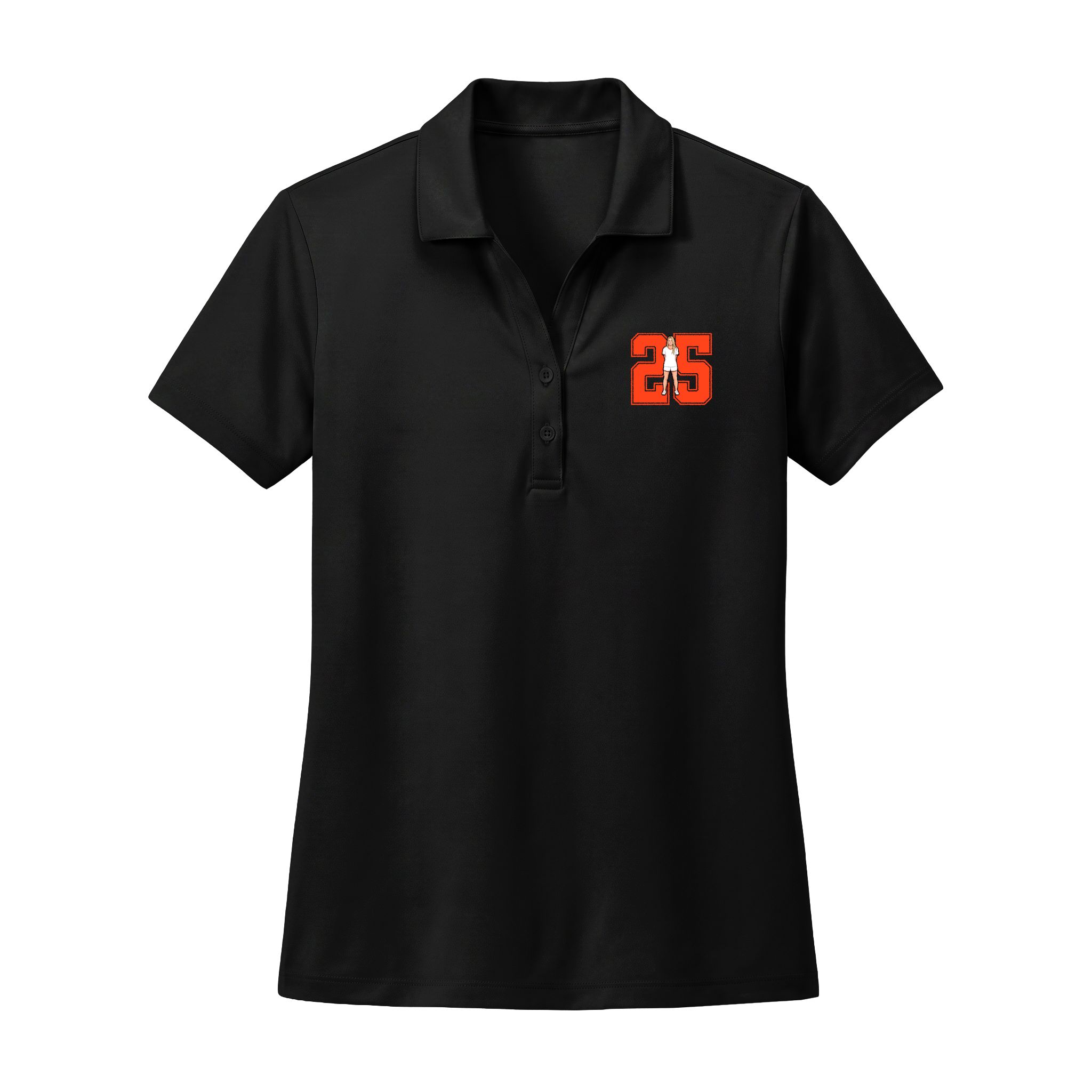 Women's Polo — character_number in Black