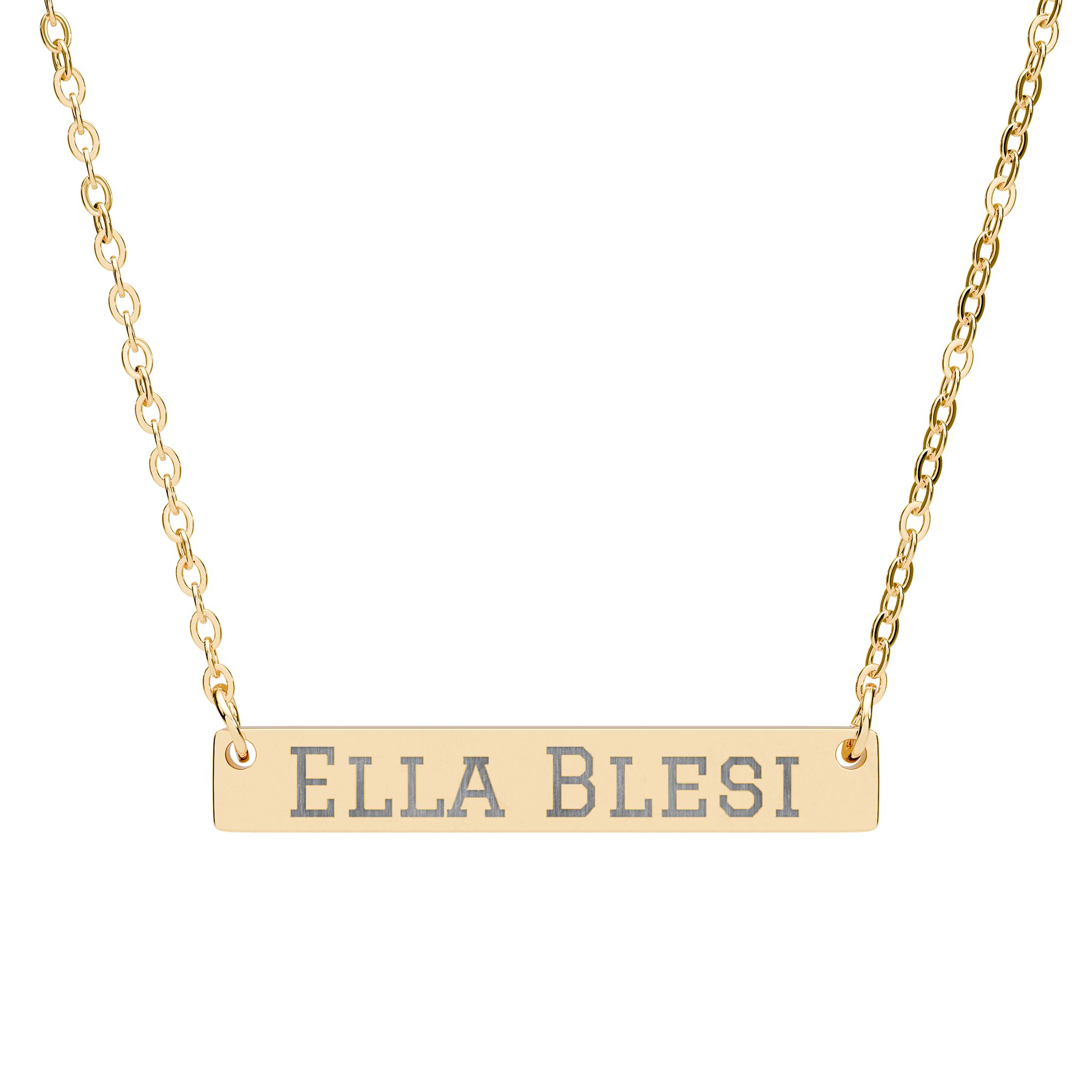 Engraved Bar Necklace — Classic in Gold