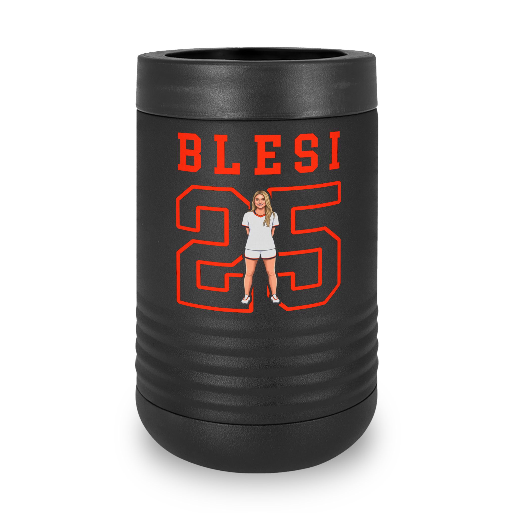 Stainless Can Cooler — character_shirsey in Black