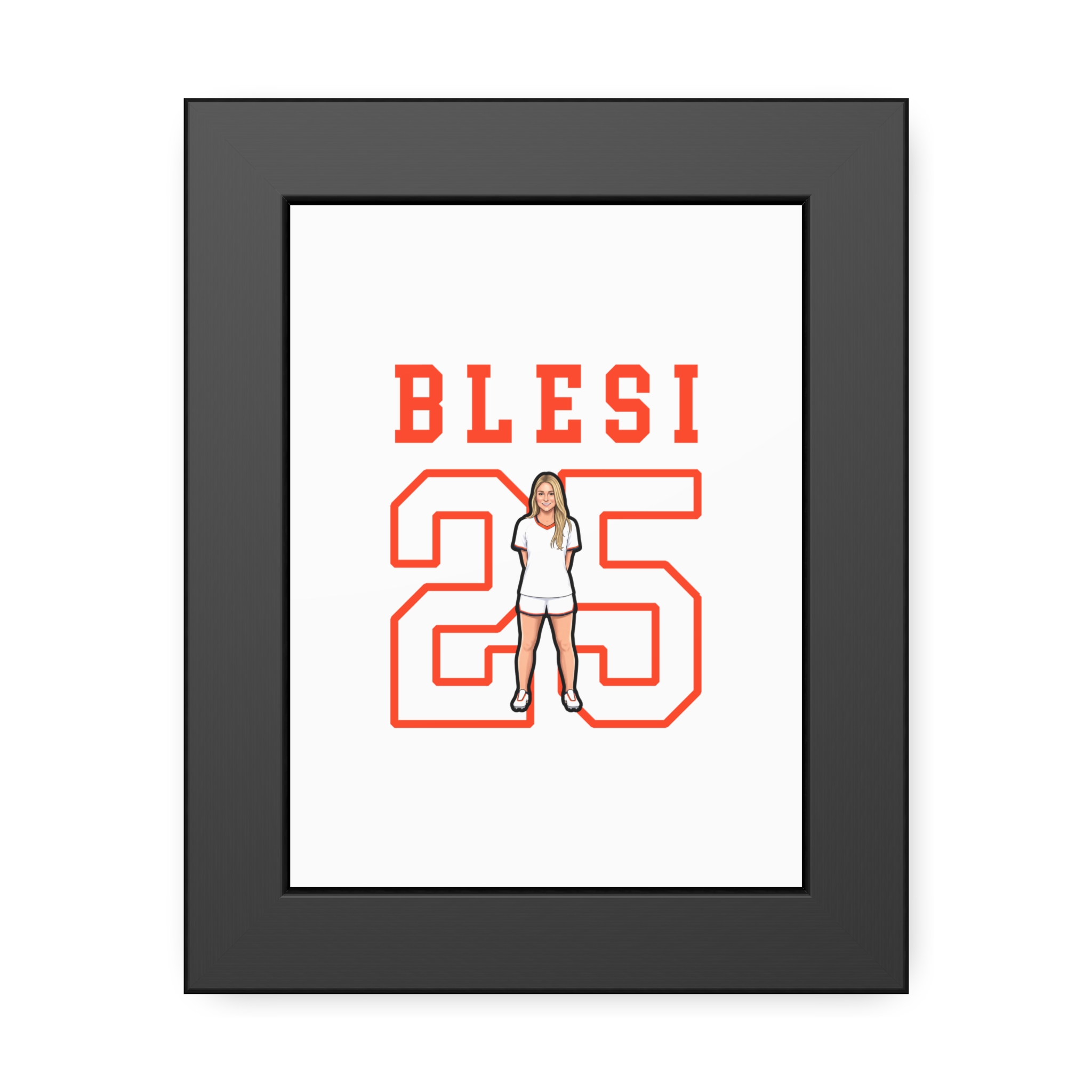 Framed Poster — character_shirsey in Black