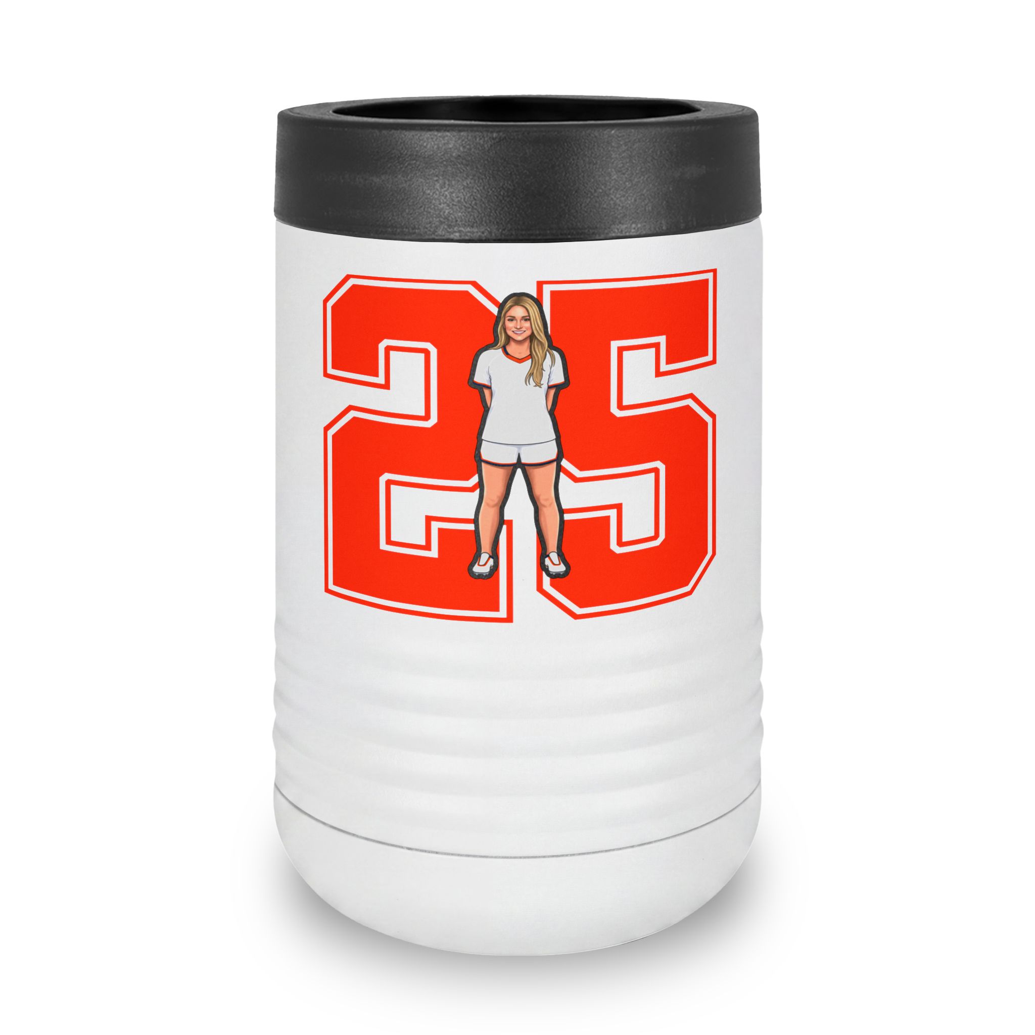 Stainless Can Cooler — character_number in White