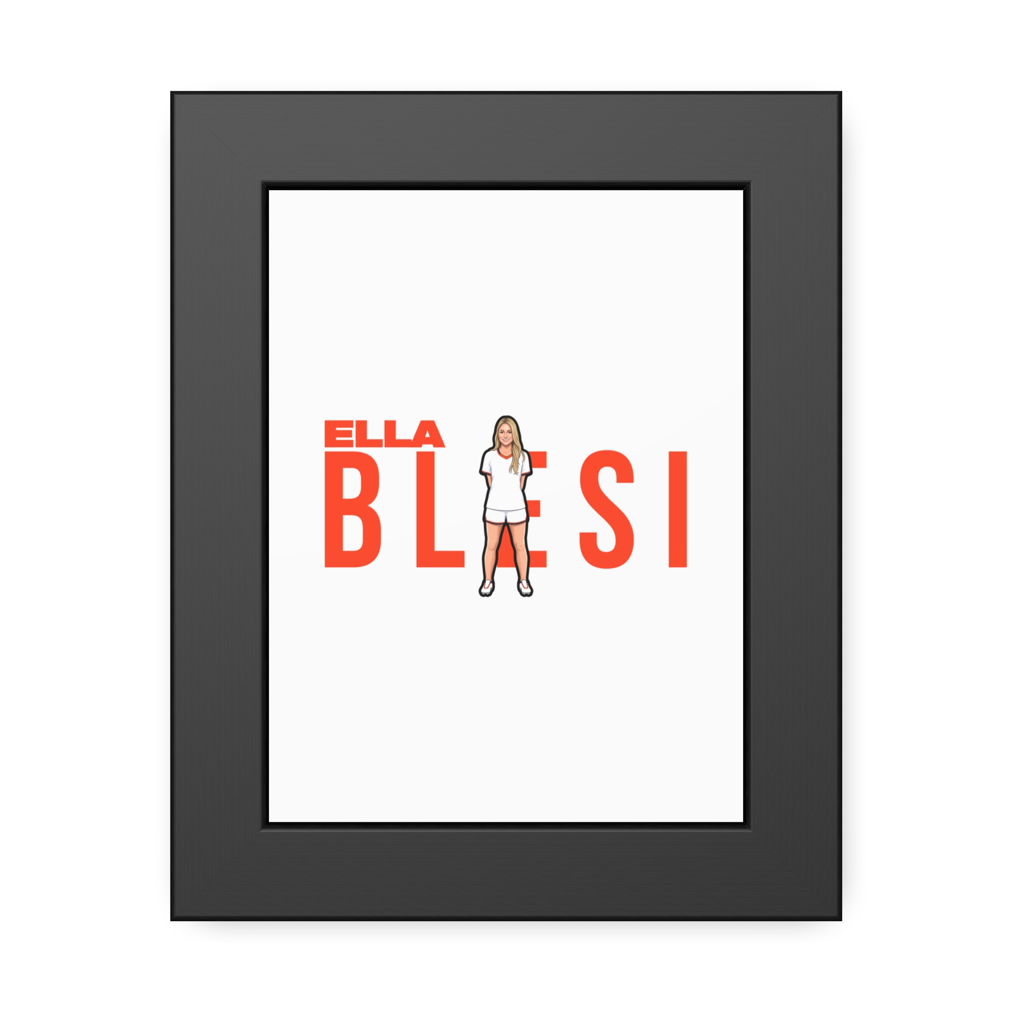 Framed Poster — character_player_name in Black