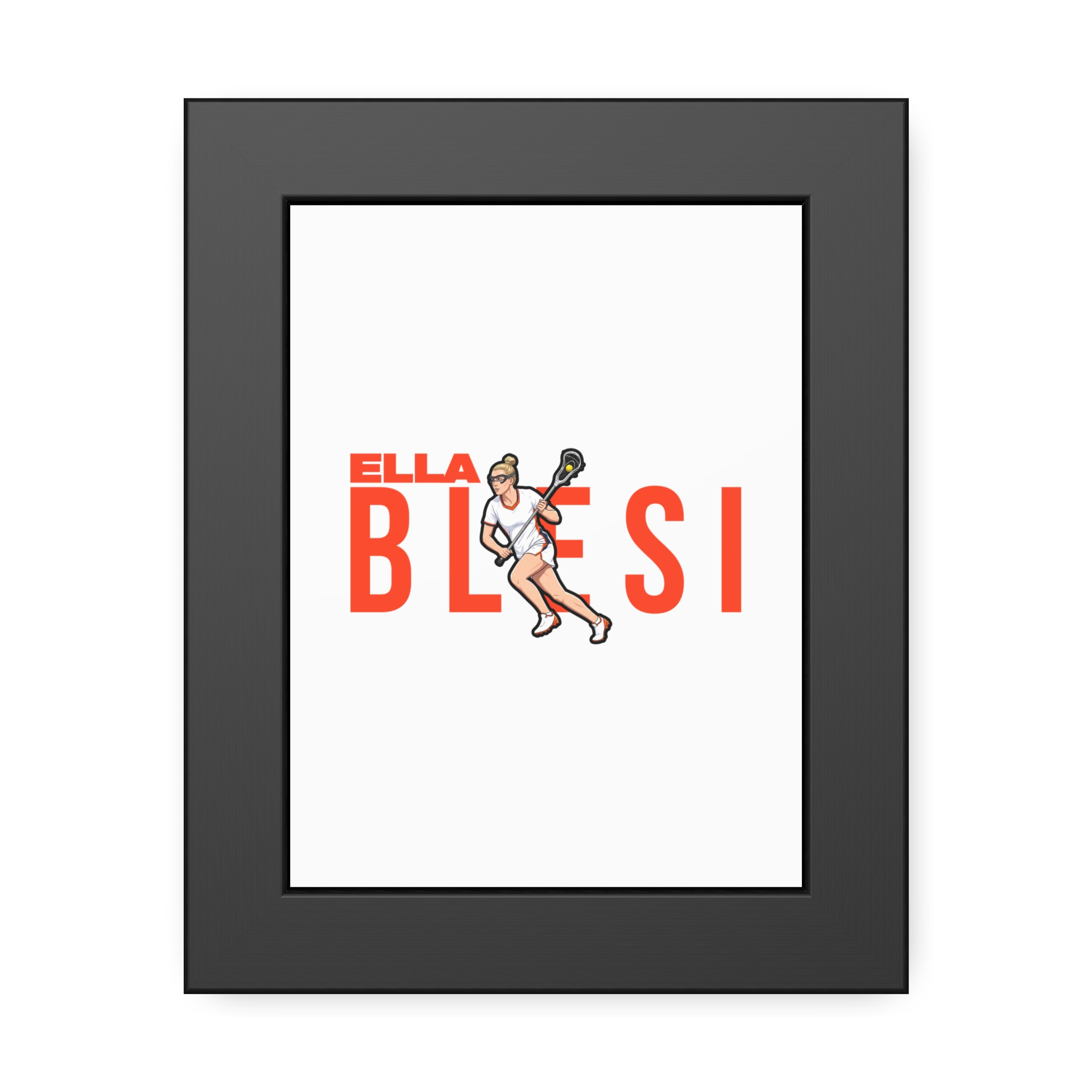 Framed Poster — character_player_name in Black