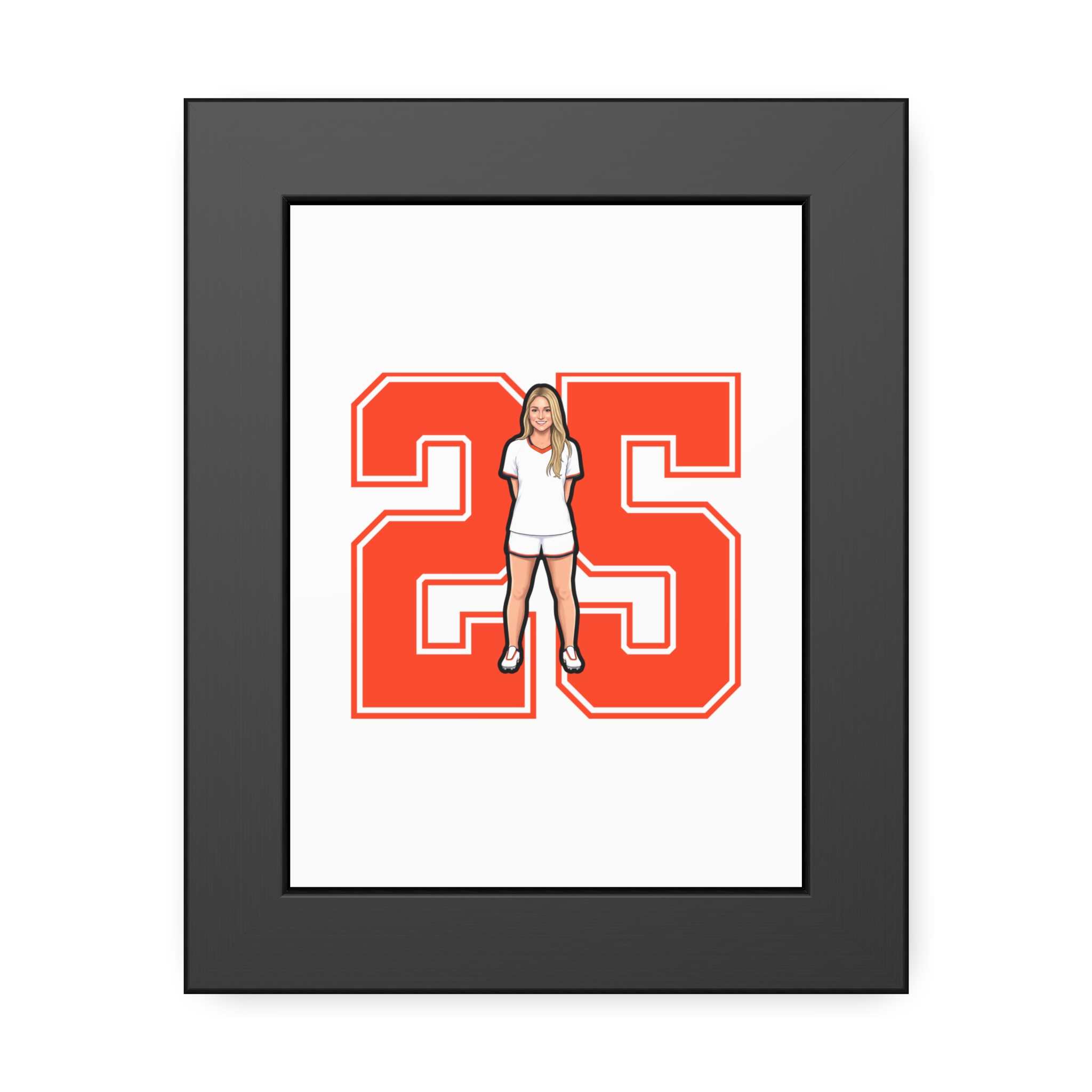Framed Poster — character_number in Black