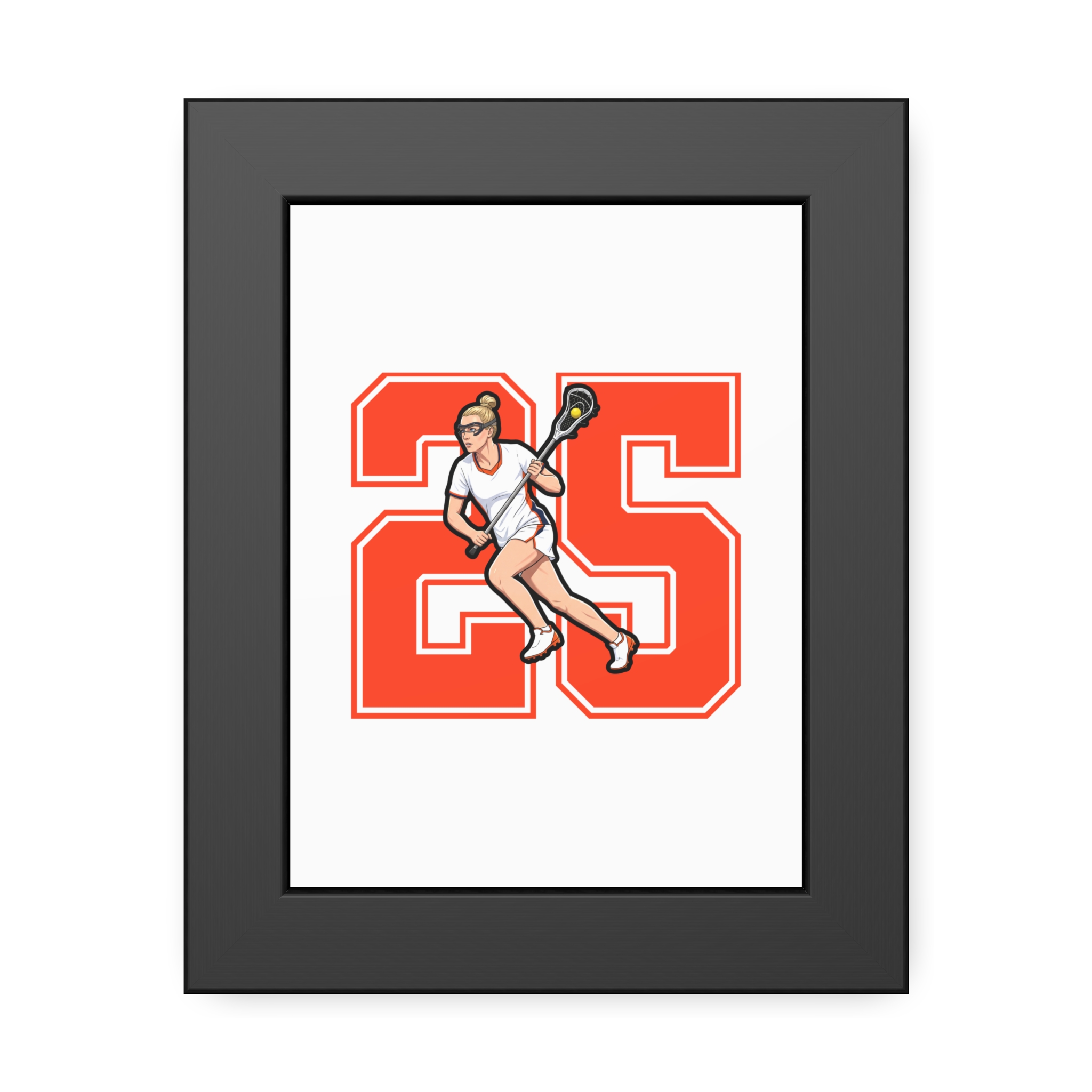Framed Poster — character_number in Black