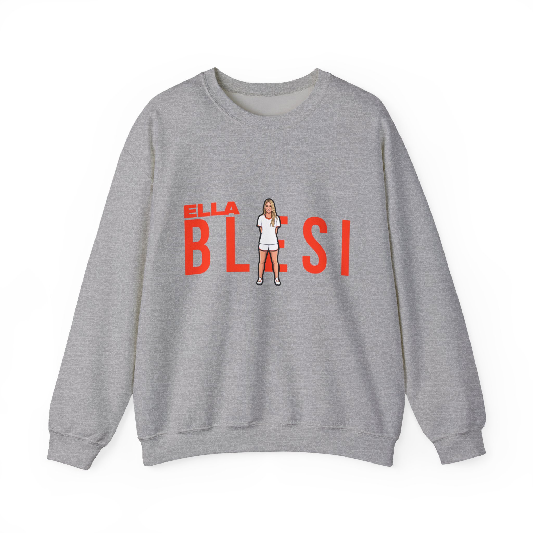 Crewneck Sweatshirt — character_player_name in Grey