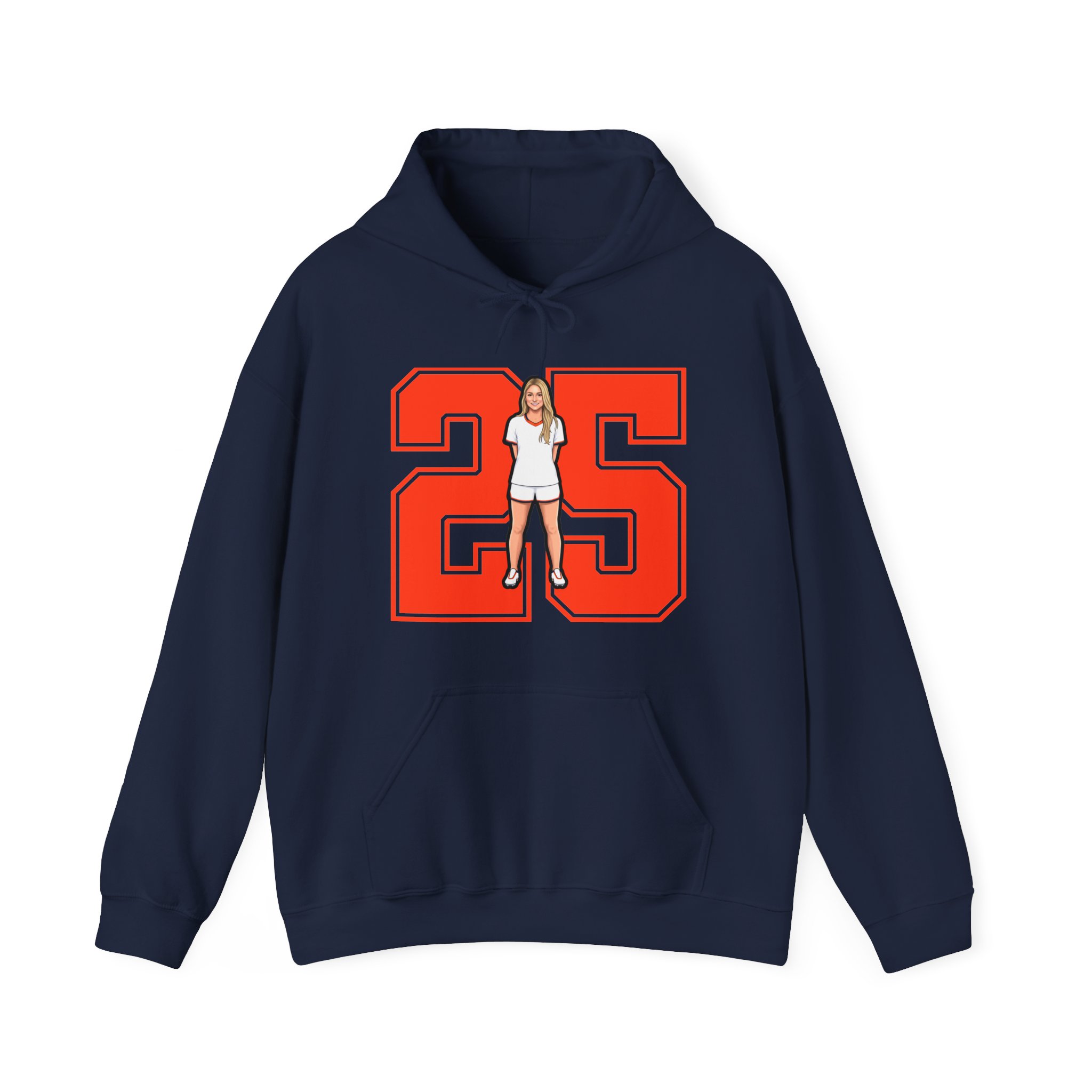 Hoodie — character_number in Navy