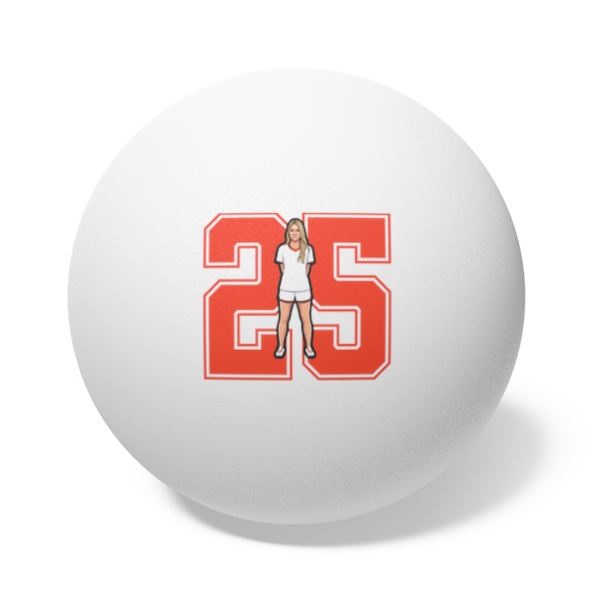 Ping Pong Balls, 6 pcs — character_number in White