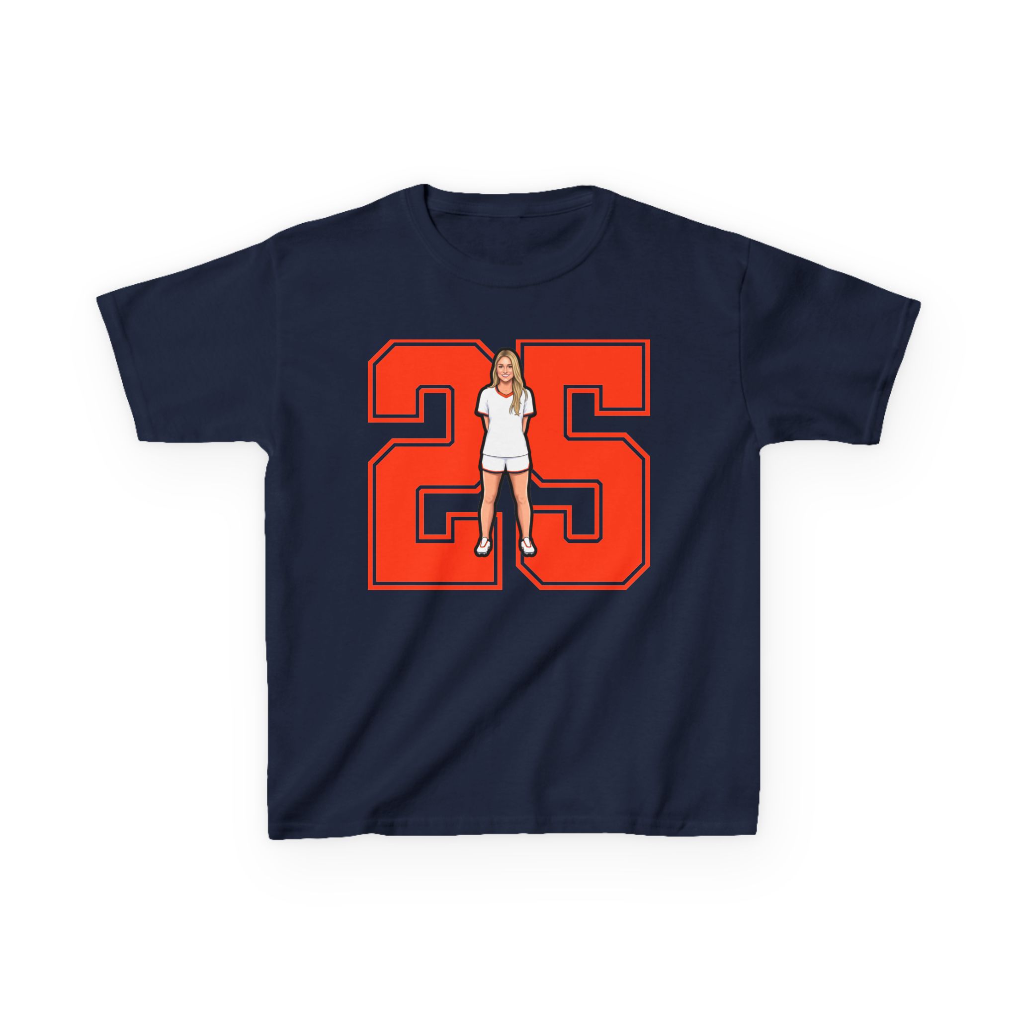 Youth Tee — character_number in Navy