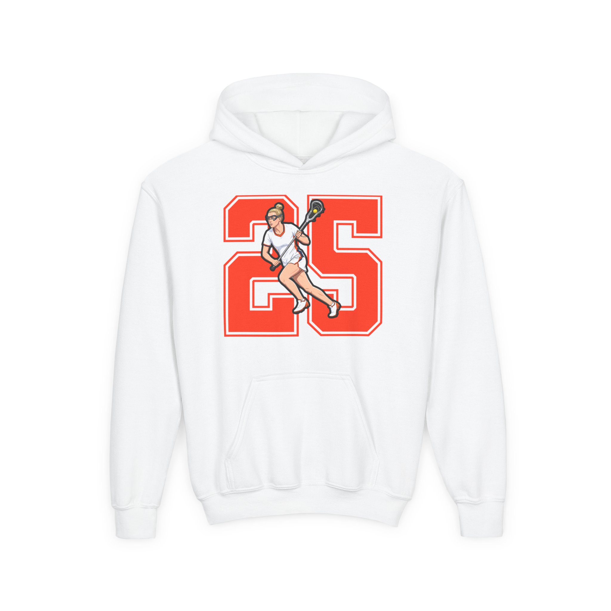 Youth Hoodie — character_number in White