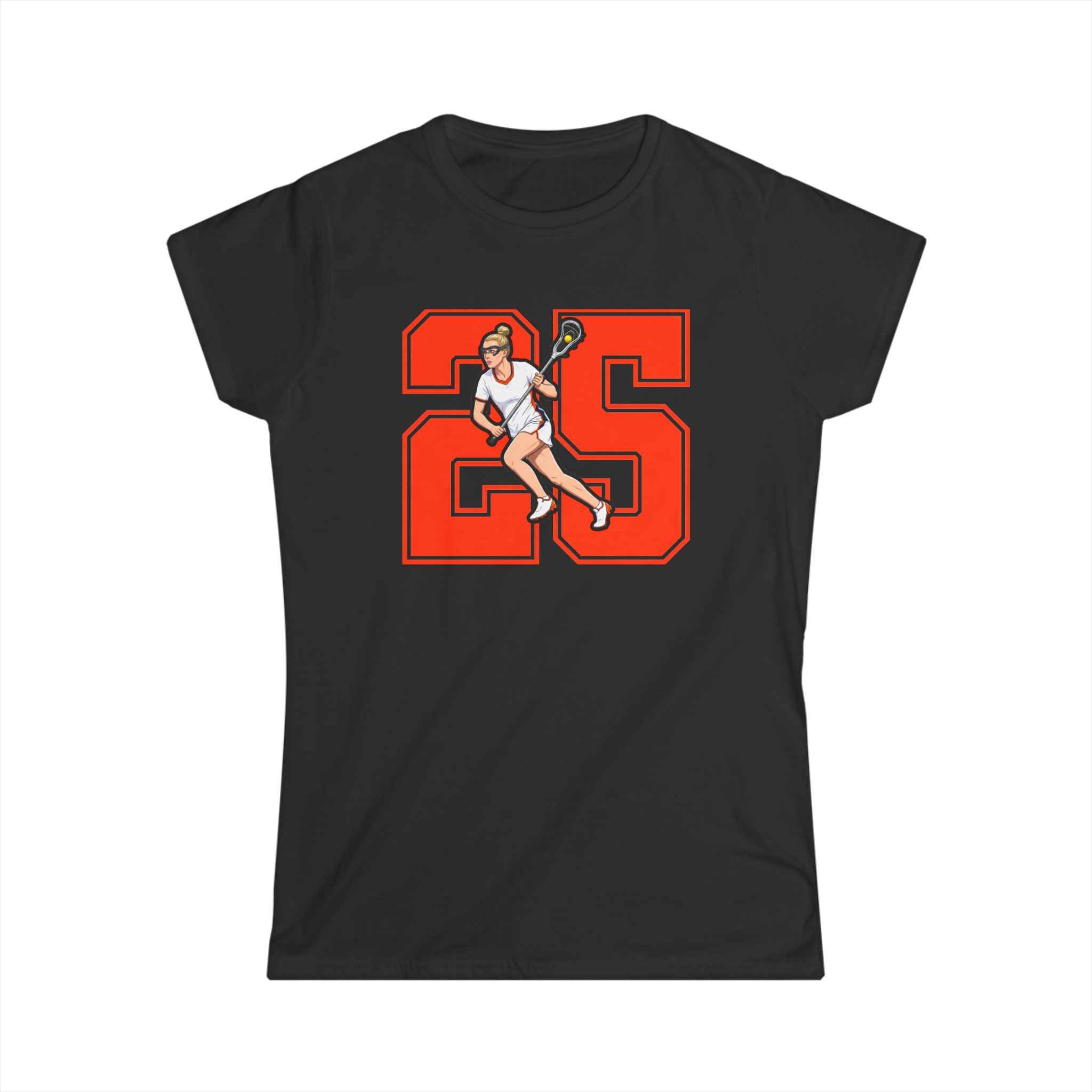 Women's Softstyle Tee — character_number in Black