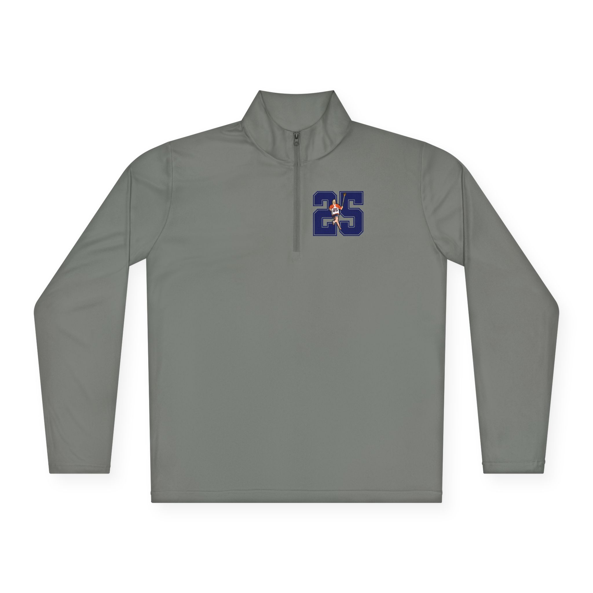 Q-Zip Pullover — character_number in Grey