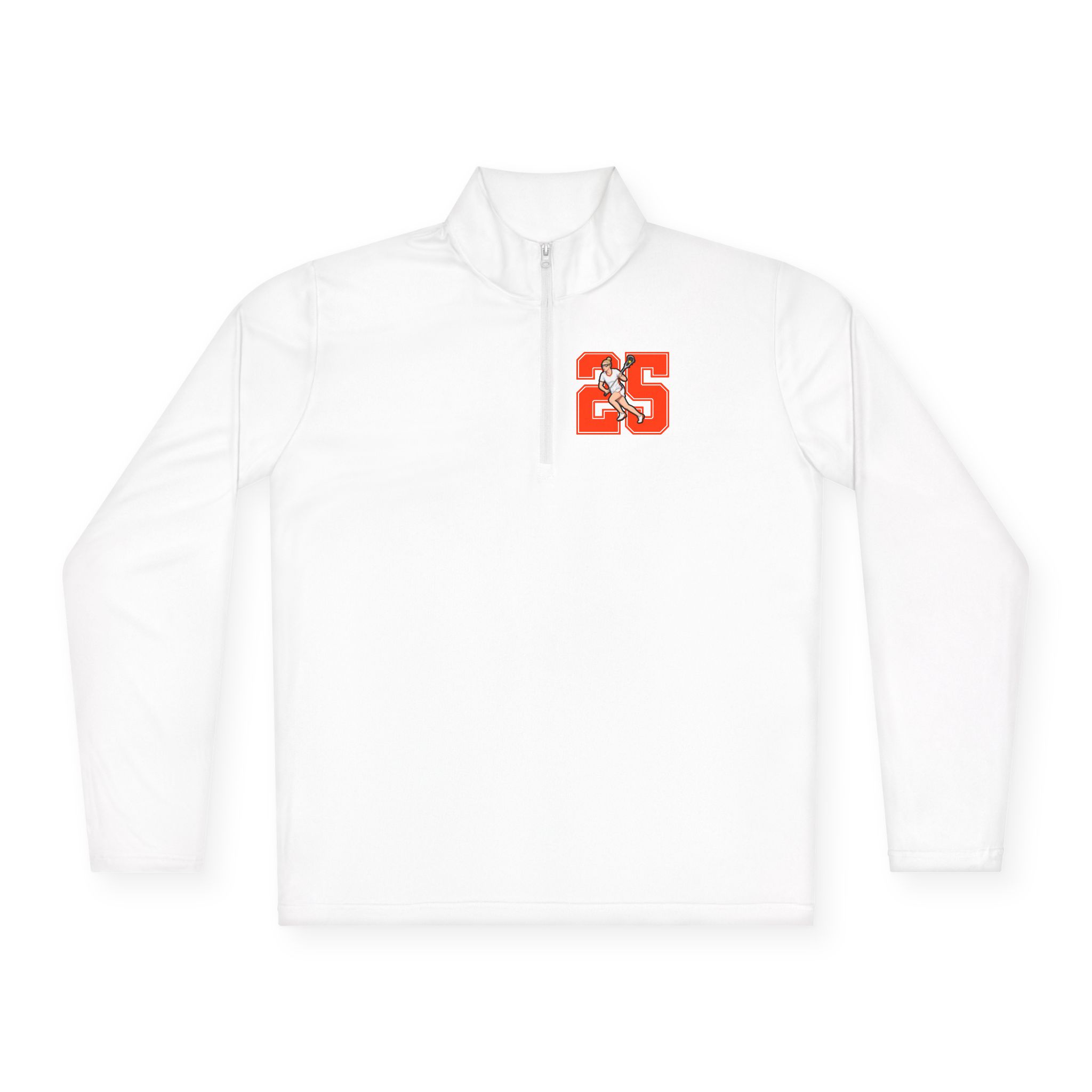 Q-Zip Pullover — character_number in White