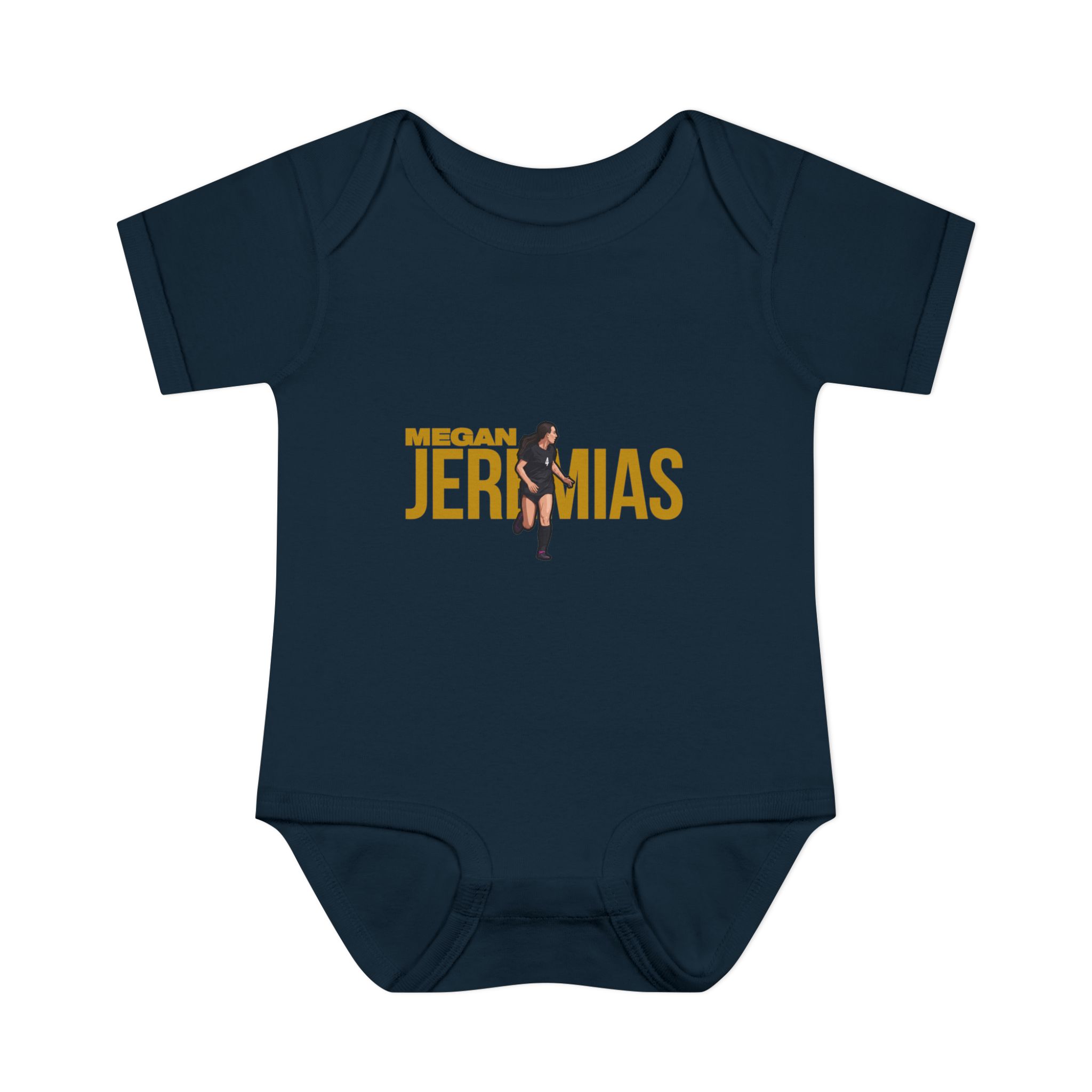 Baby Onesie — character_player_name in Navy