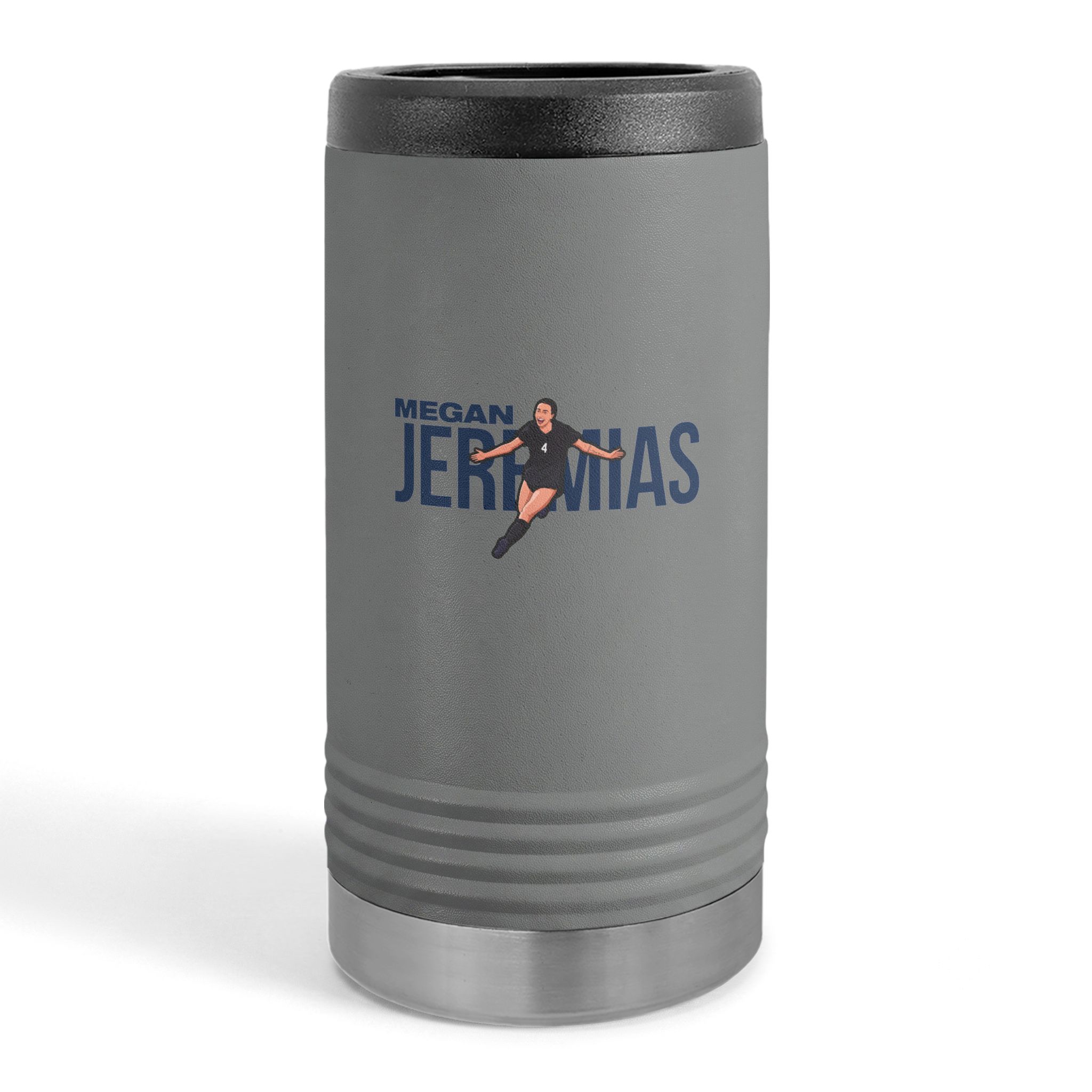 Slim Stainless Can Cooler — character_player_name in Grey