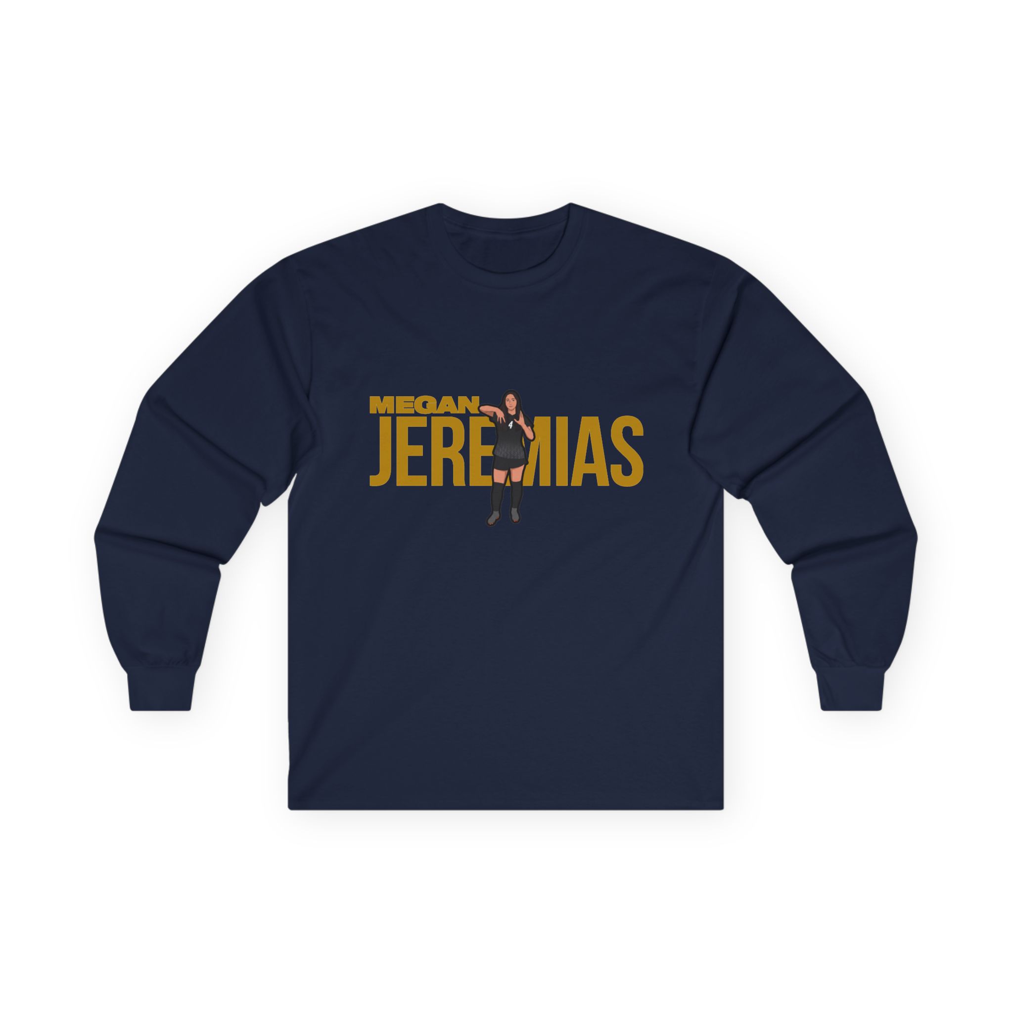 Long Sleeve Tee — character_player_name in Navy