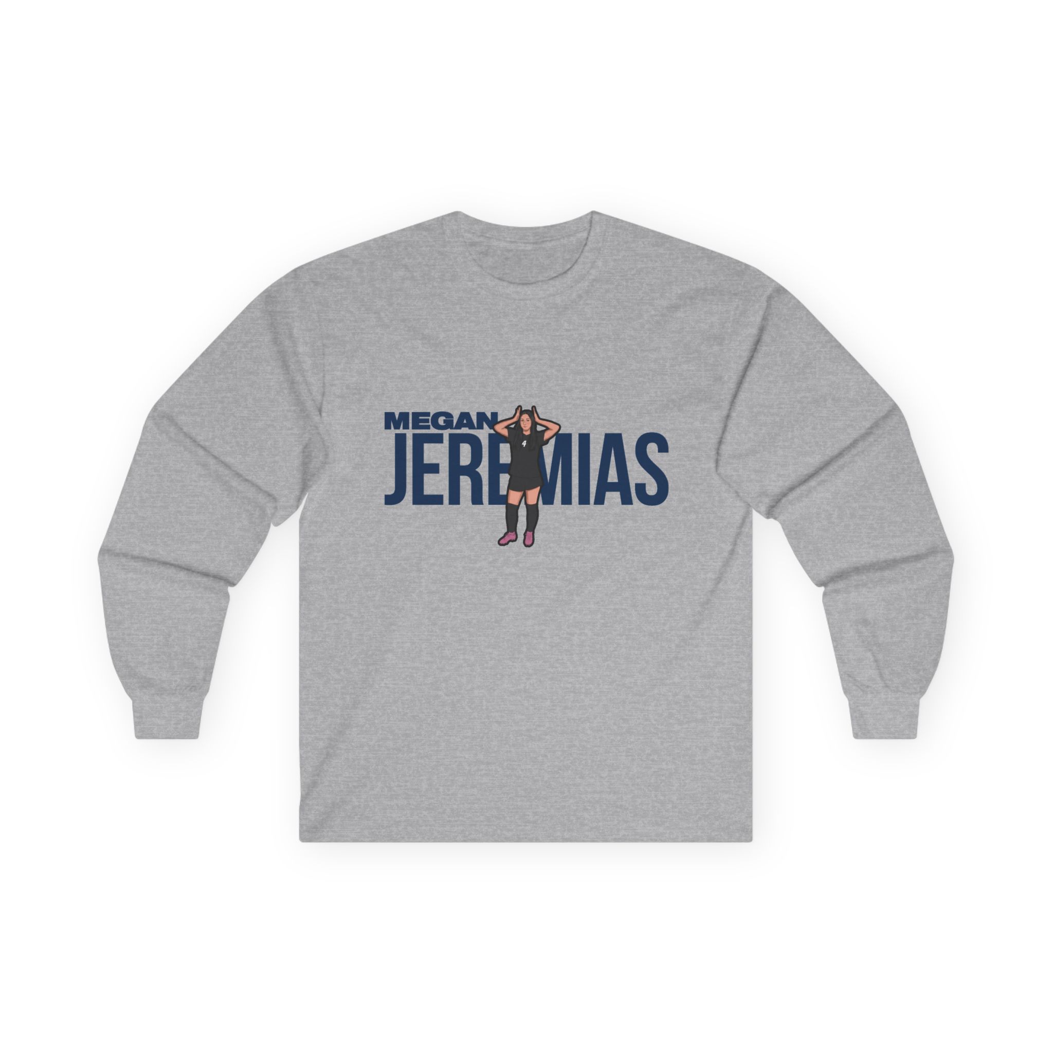 Long Sleeve Tee — character_player_name in Grey