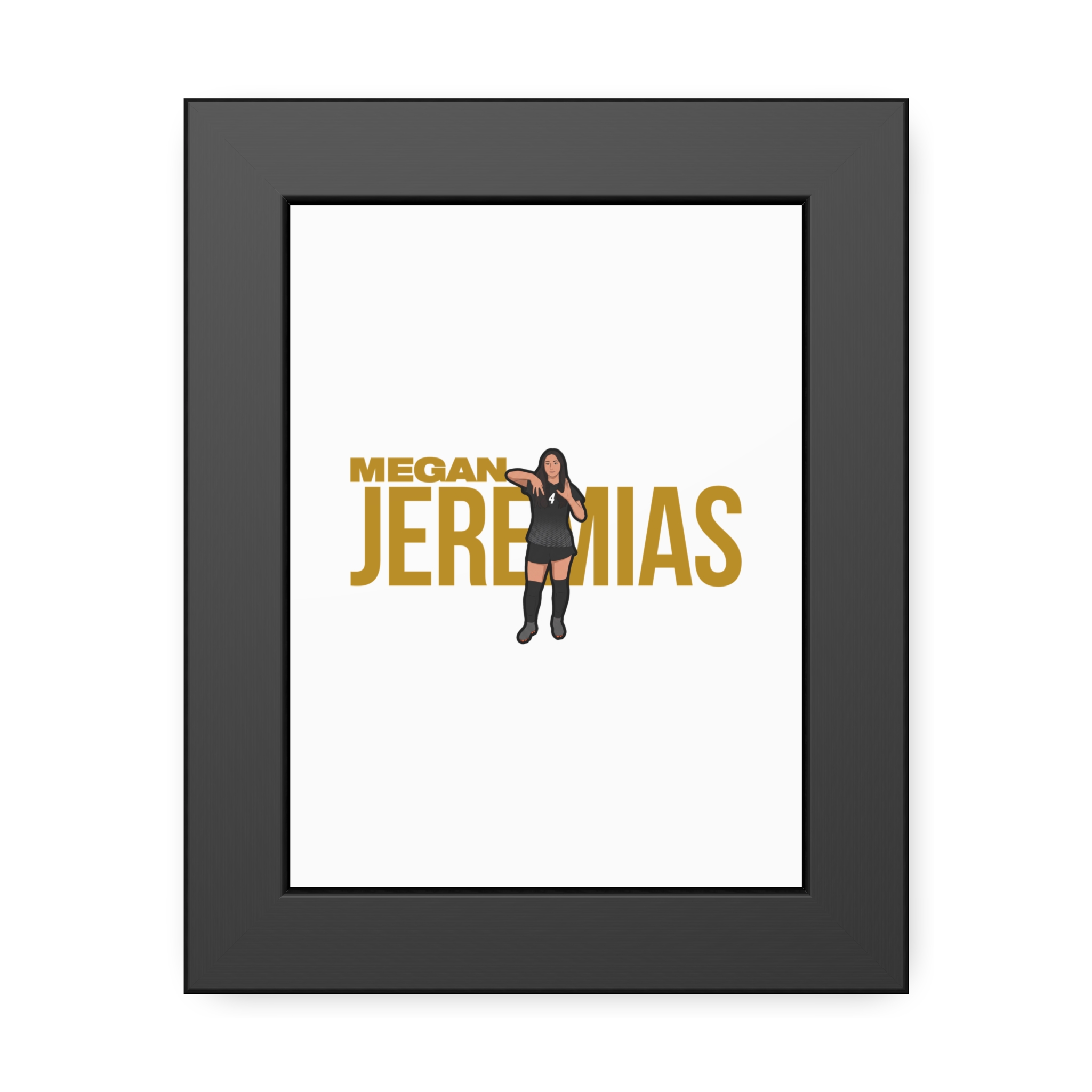 Framed Poster — character_player_name in Black