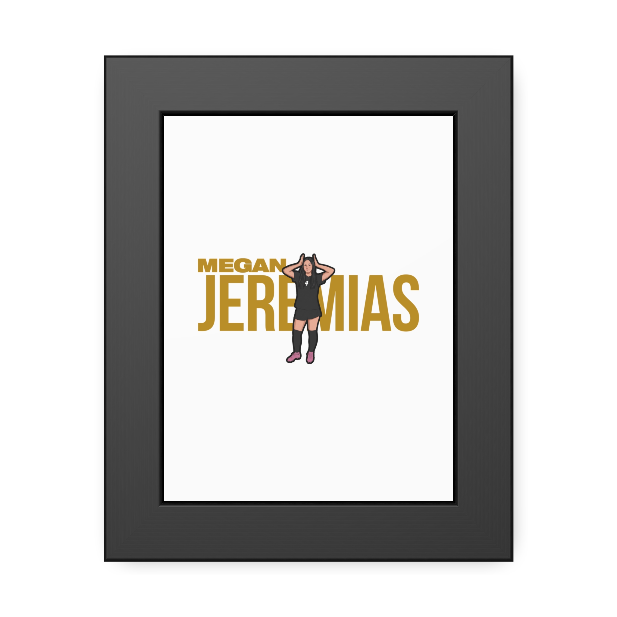 Framed Poster — character_player_name in Black