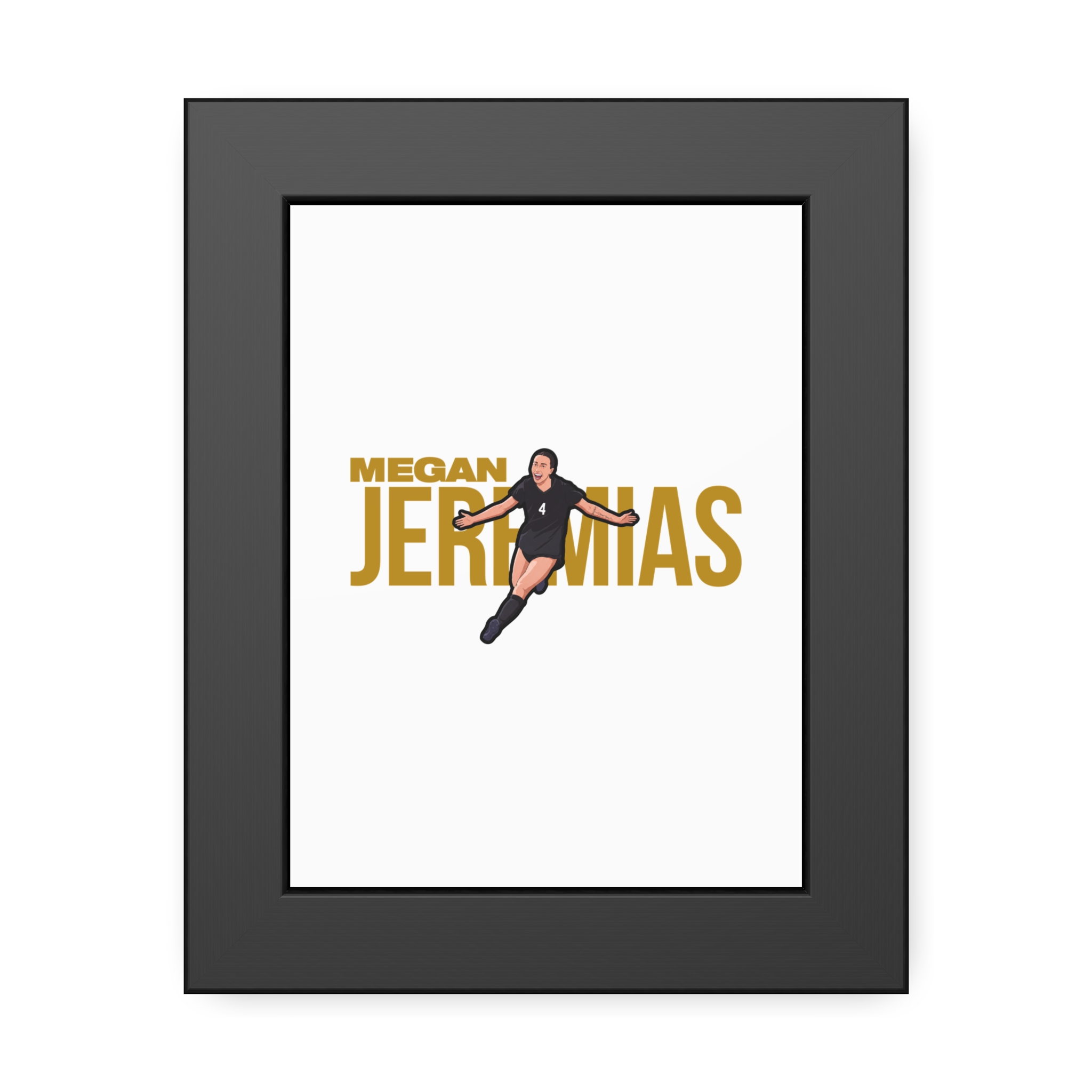 Framed Poster — character_player_name in Black