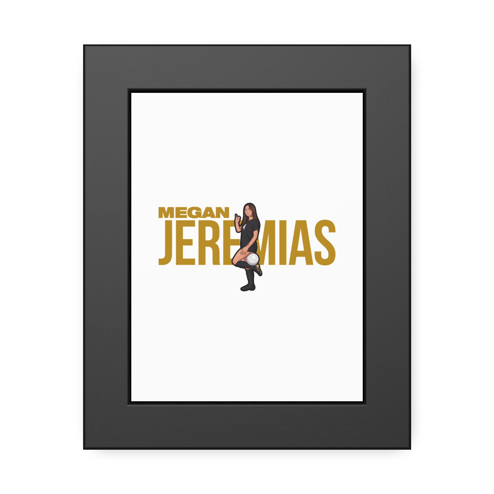 Framed Poster — character_player_name in Black