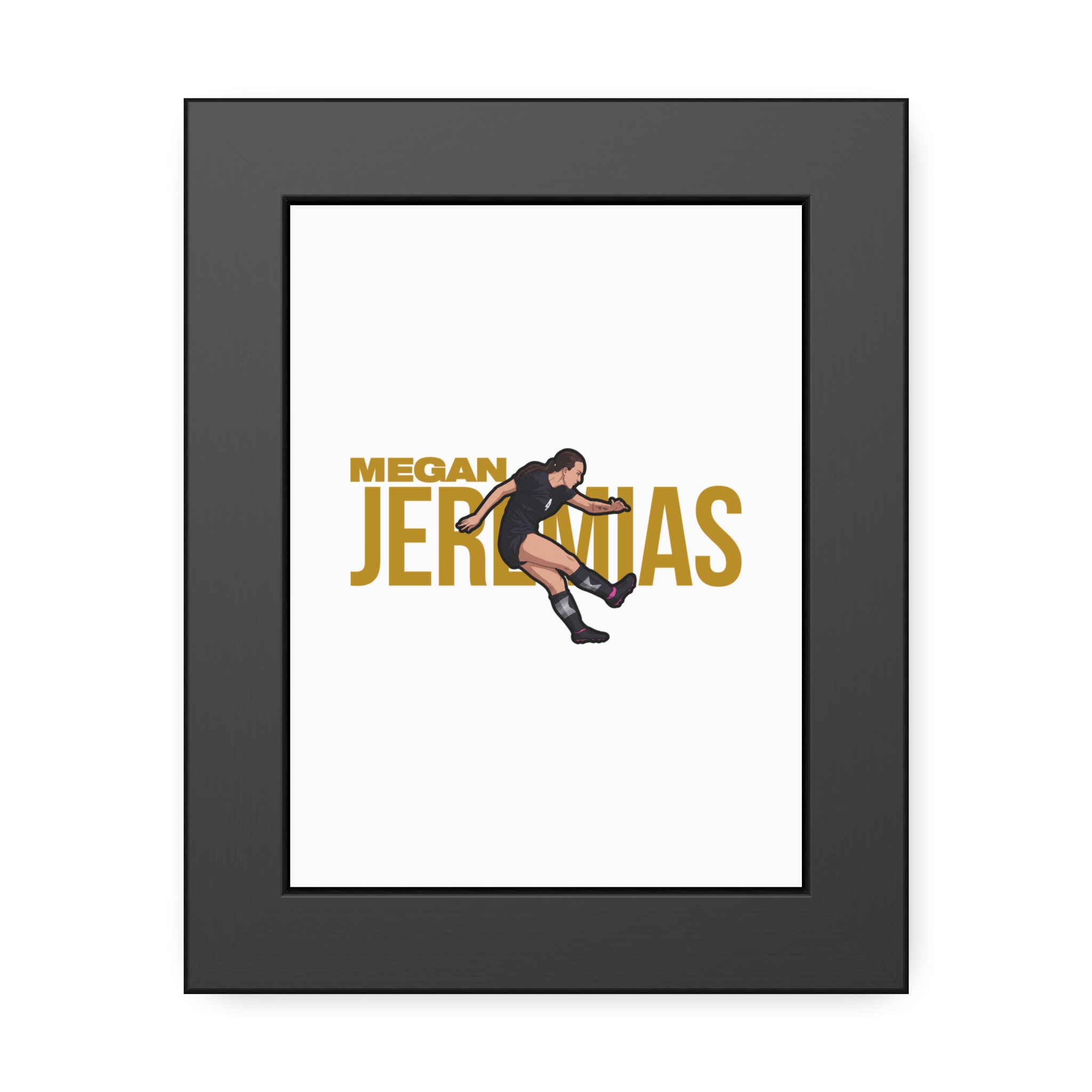 Framed Poster — character_player_name in Black