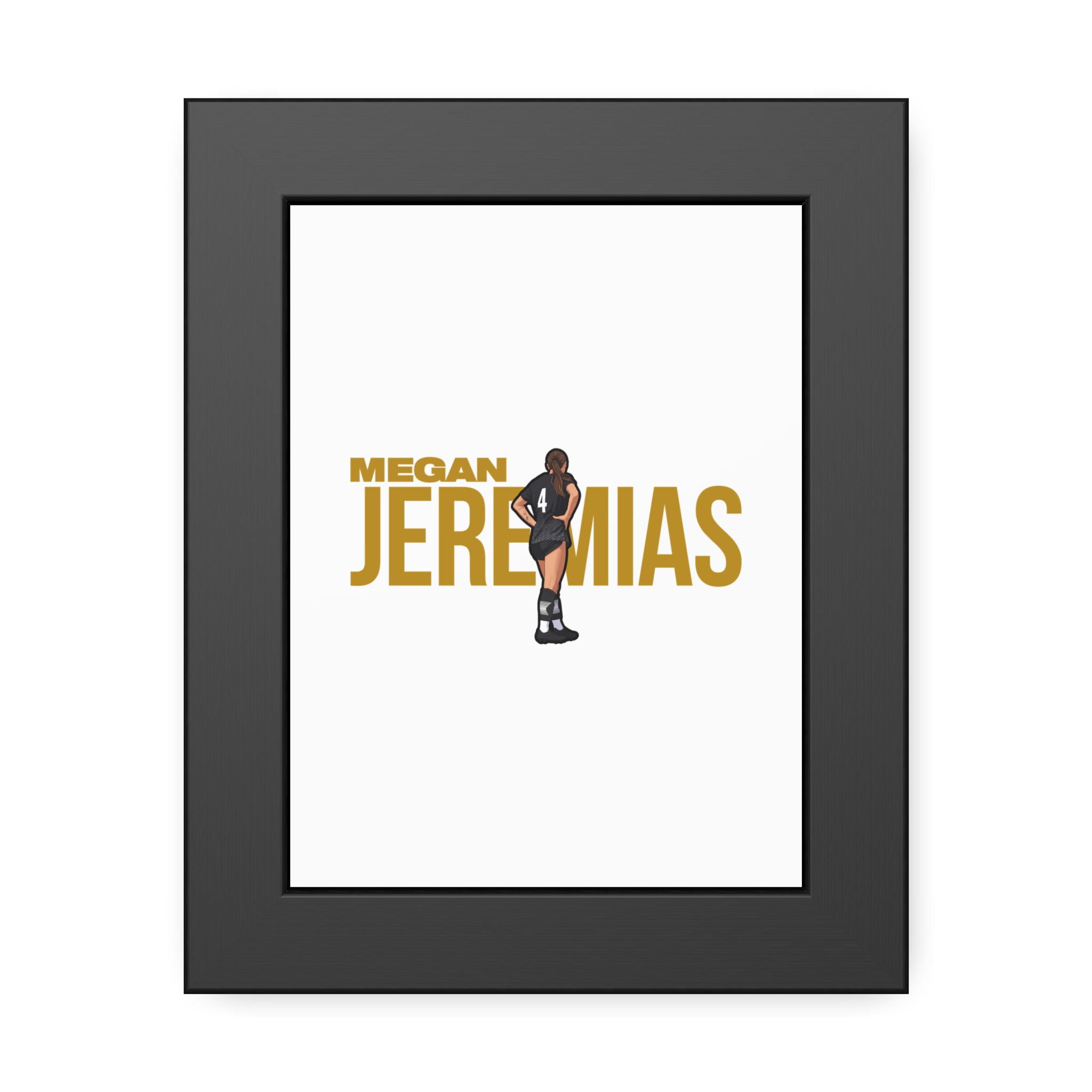 Framed Poster — character_player_name in Black