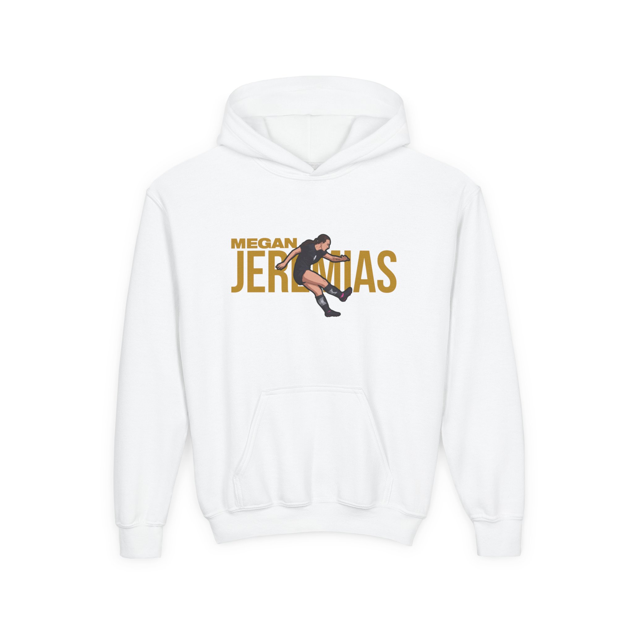 Youth Hoodie — character_player_name in White