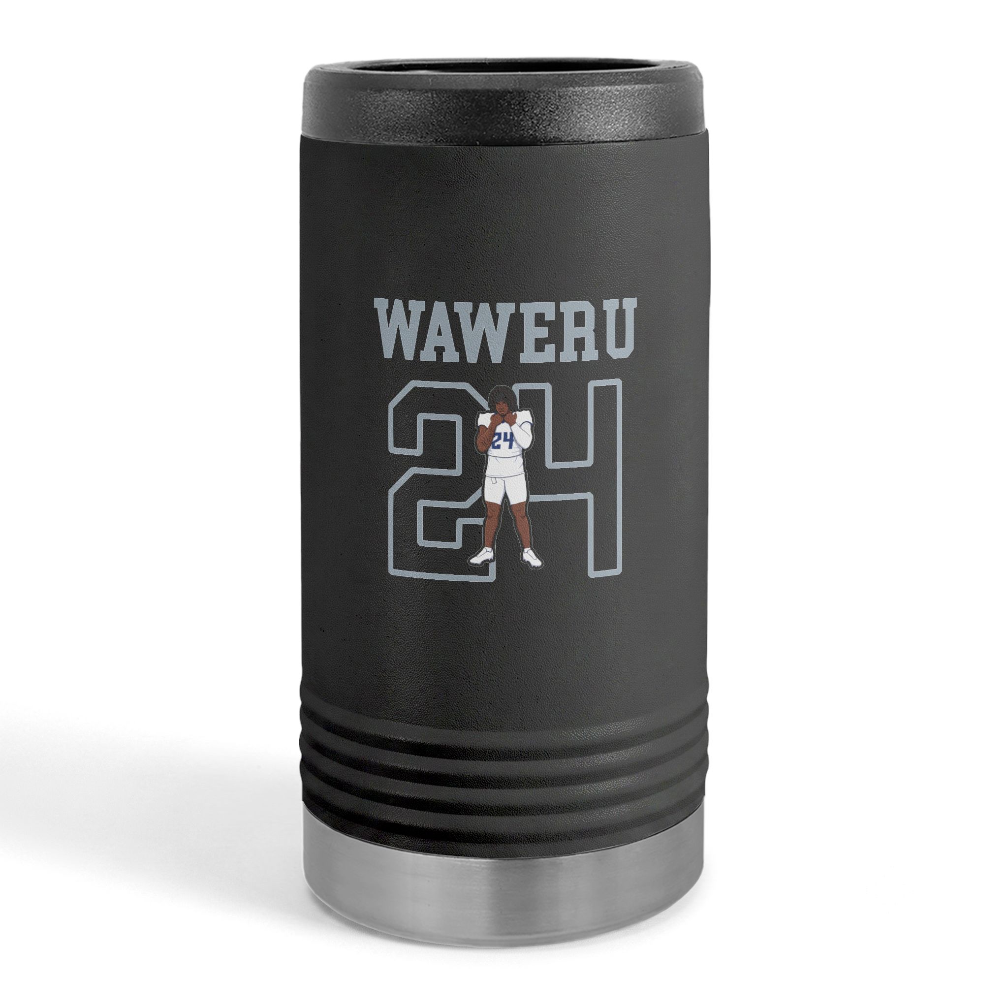 Slim Stainless Can Cooler — character_shirsey in Black