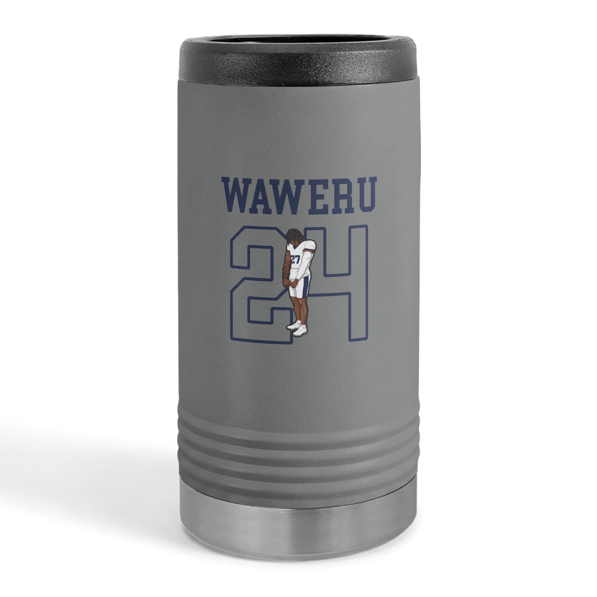 Slim Stainless Can Cooler — character_shirsey in Grey