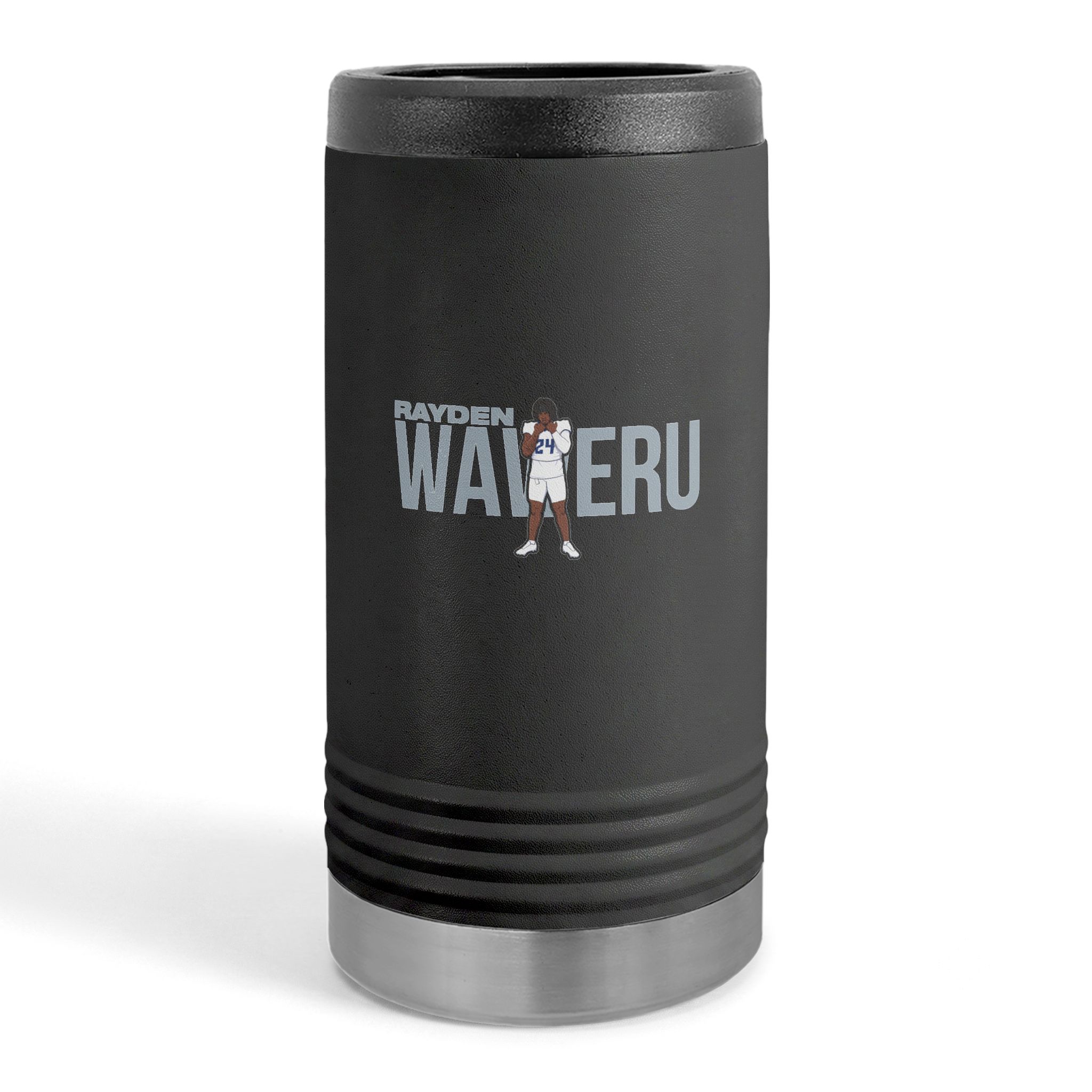 Slim Stainless Can Cooler — character_player_name in Black