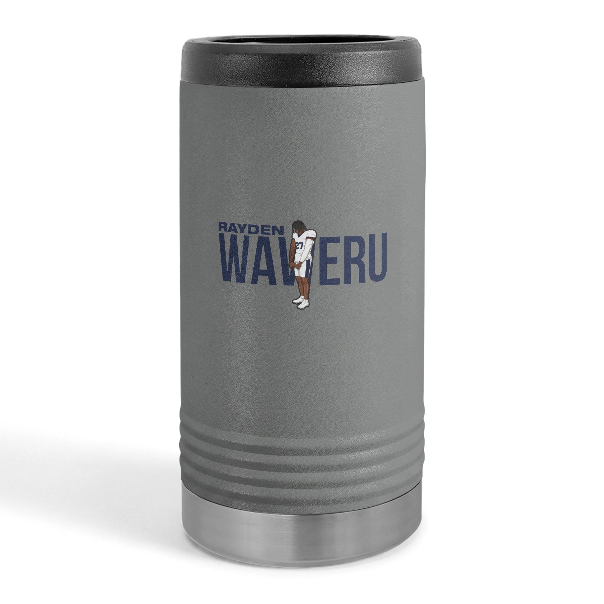 Slim Stainless Can Cooler — character_player_name in Grey