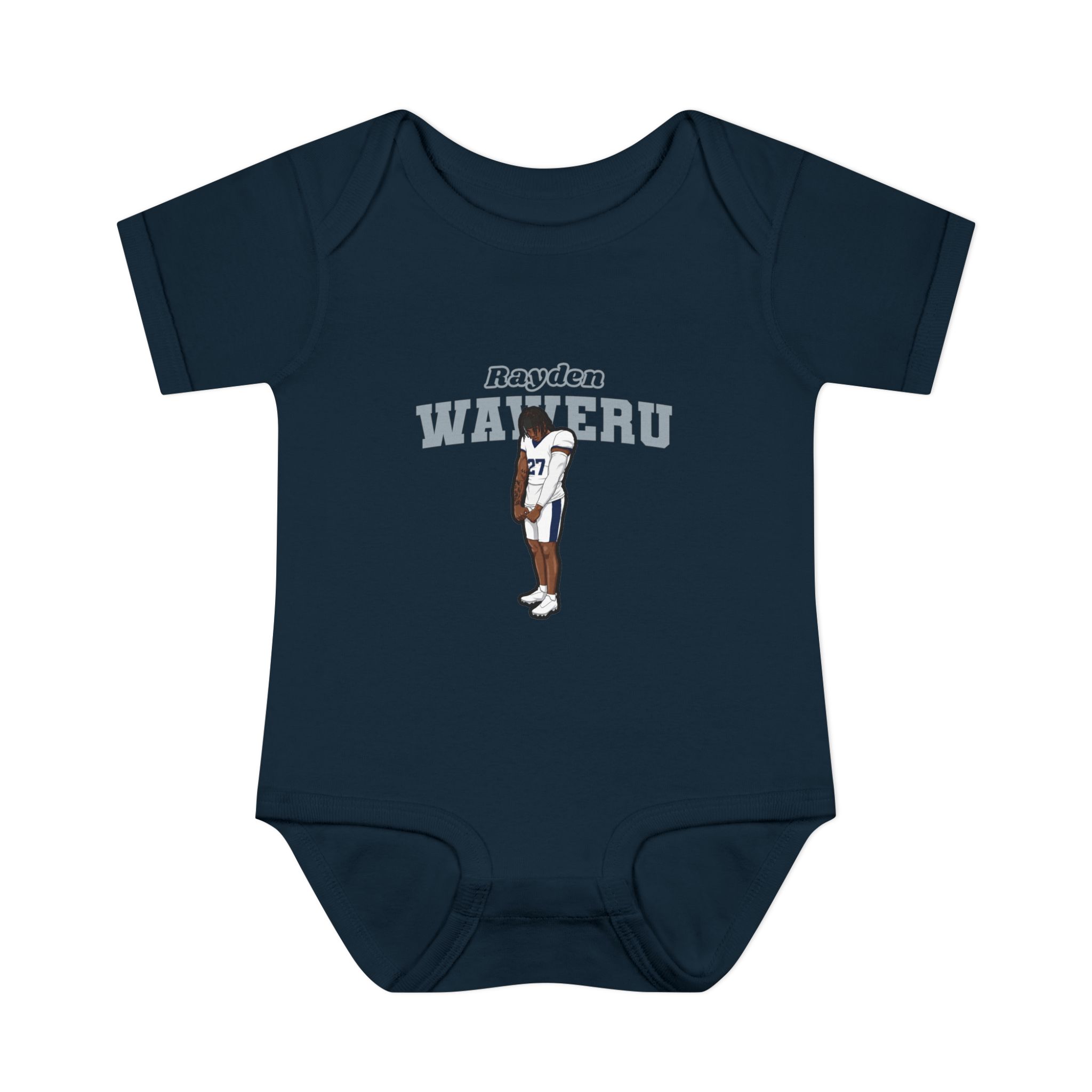 Baby Onesie — character_name_arch in Navy