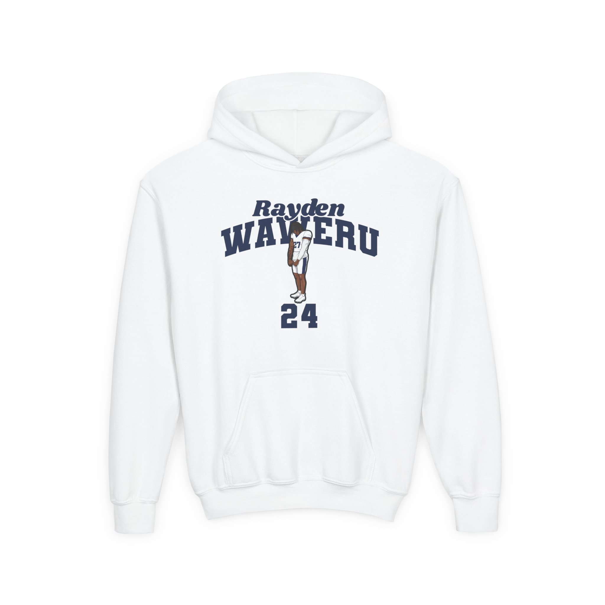 Youth Hoodie — character_signature_arch in White